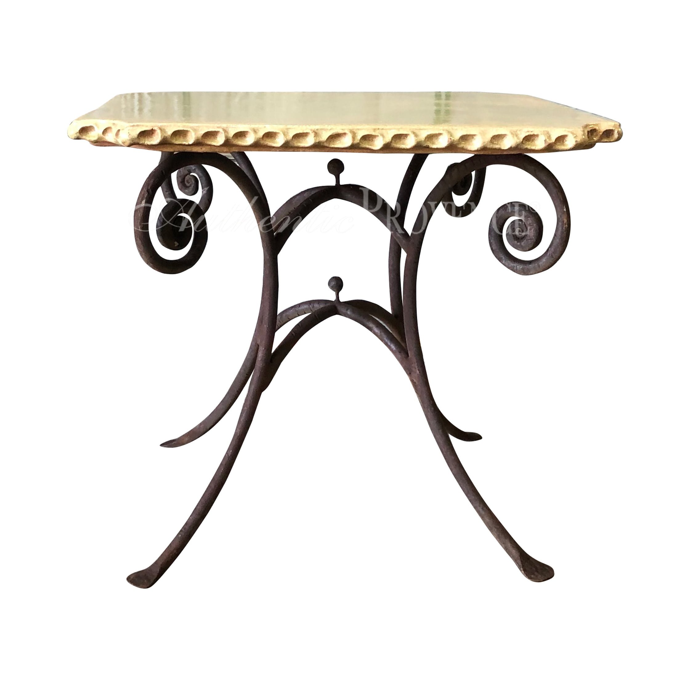 20th Century French Small Vintage Classique Square Table Yellow