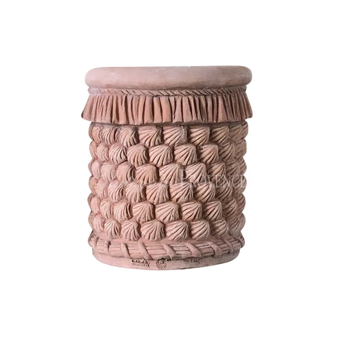 Shell Garden Stool in Terra Cotta from Tuscany