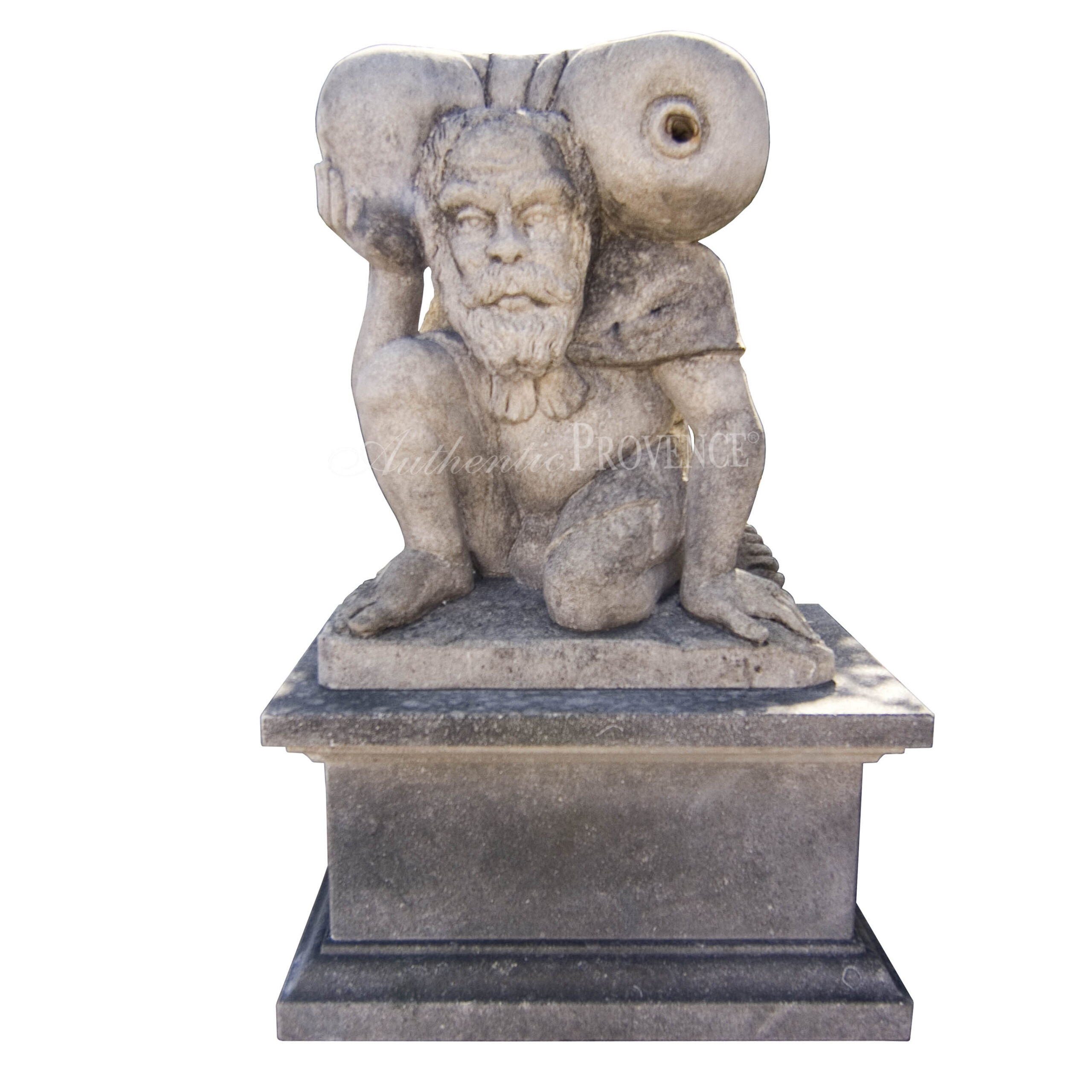 Vintage Gnome Garden Statue in Carved Limestone, Italy circa 1930