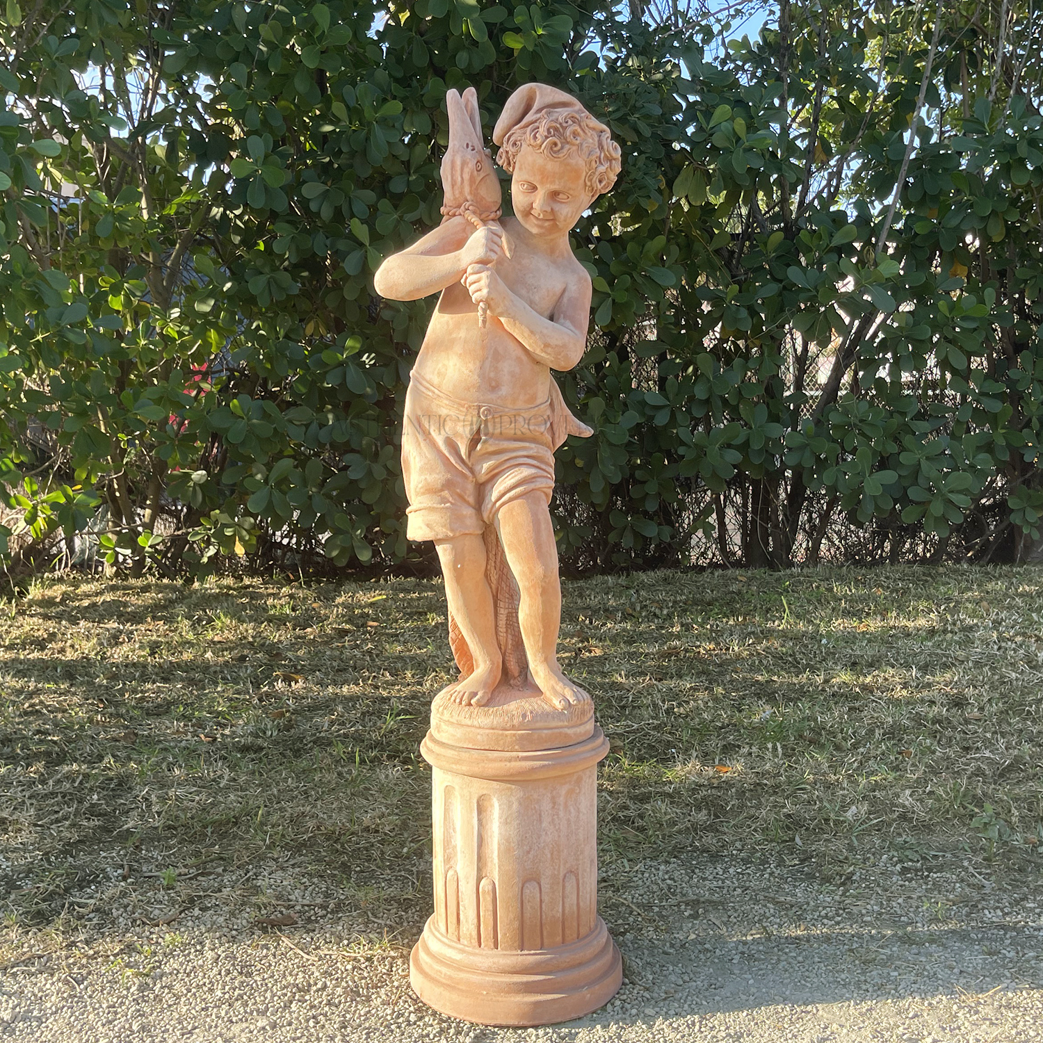 Tuscan Terra Cotta Statuette “ Fisher Boy “ from Impruneta