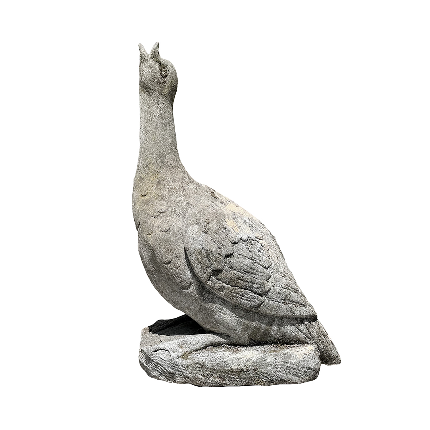 A Vintage Garden Sculpture of a Goose in Limestone from Italy