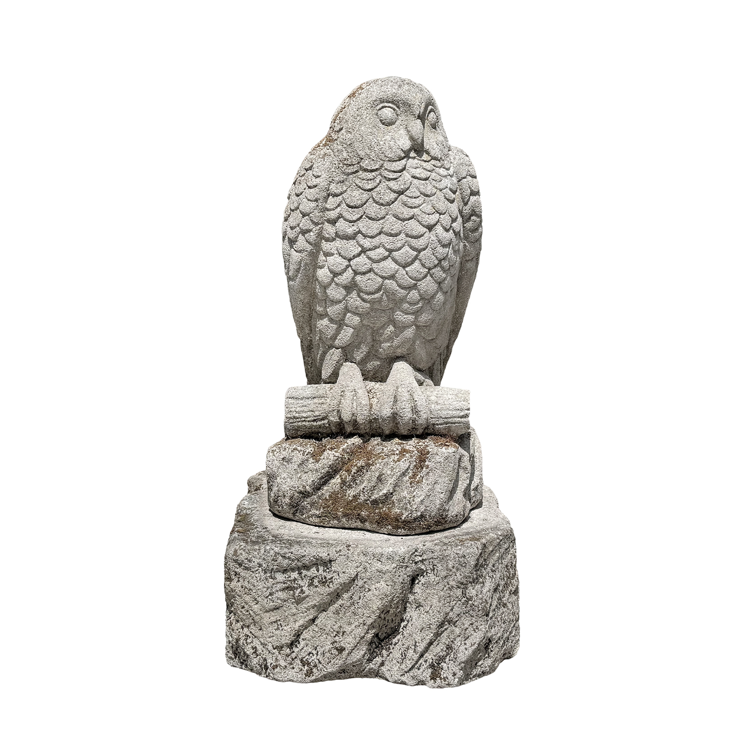 A Vintage Owl Garden Statue in Carved in Limestone