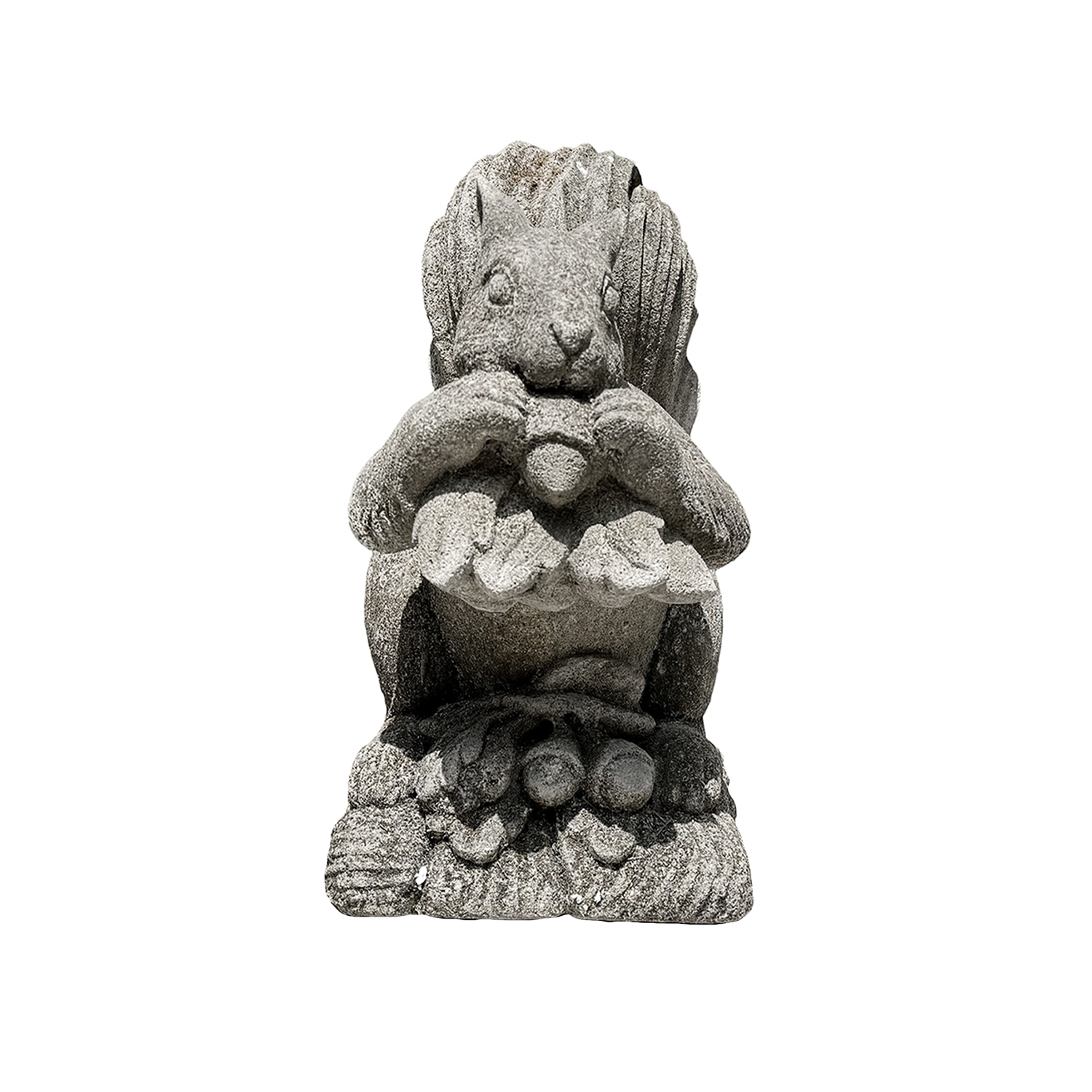 Vintage Hand-Carved Squirrel in Limestone