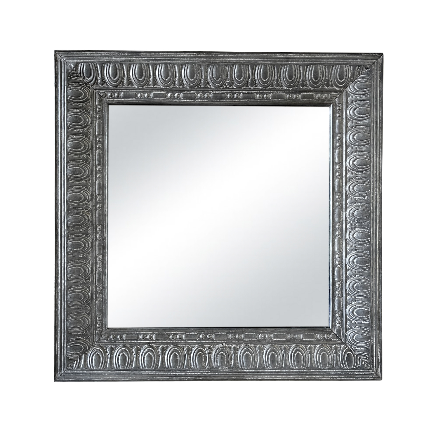 19th Century Style Light-Grey French Zinc Wall Glass Mirror