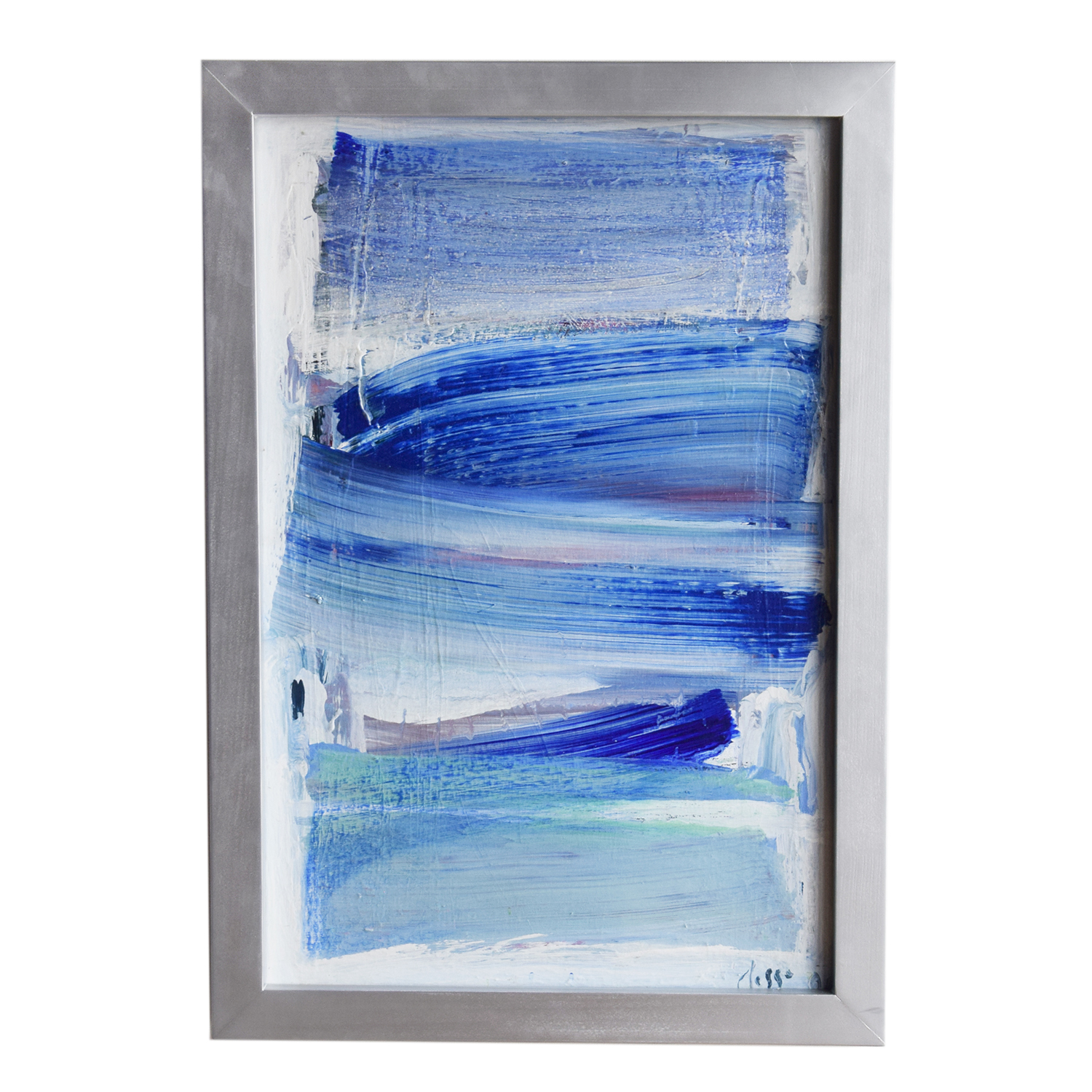 20th Century Light-Blue, White French Modern Abstract Painting by Daniel Clesse