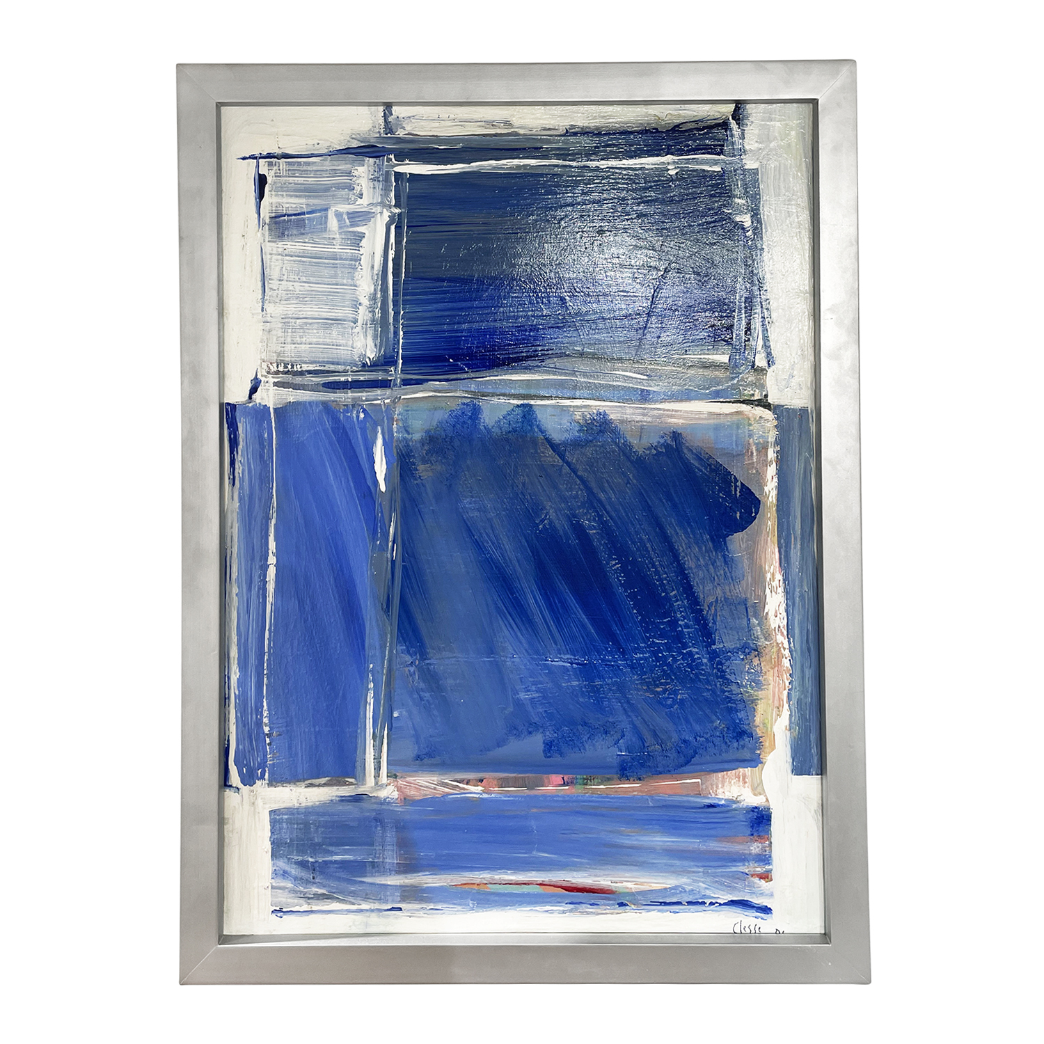 20th Century Light-Blue French Abstract Painting by Daniel Clesse