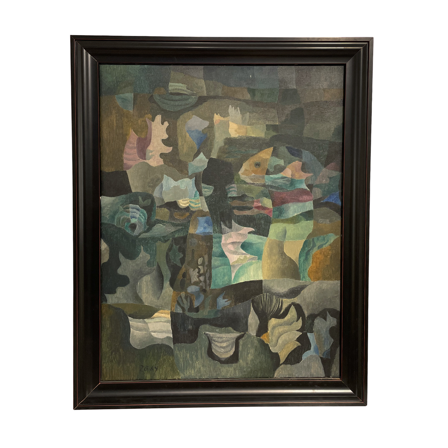 20th Century German Still Life Oil Painting of Aquatic Plants by Werner Zoehl