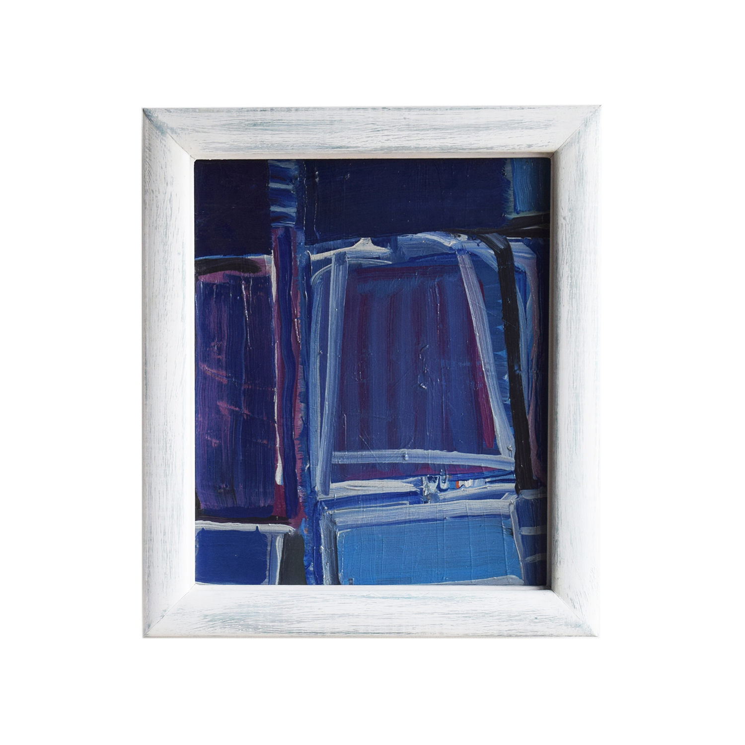 20th Century Dark-Blue French Abstract Still Life Painting by Daniel Clesse