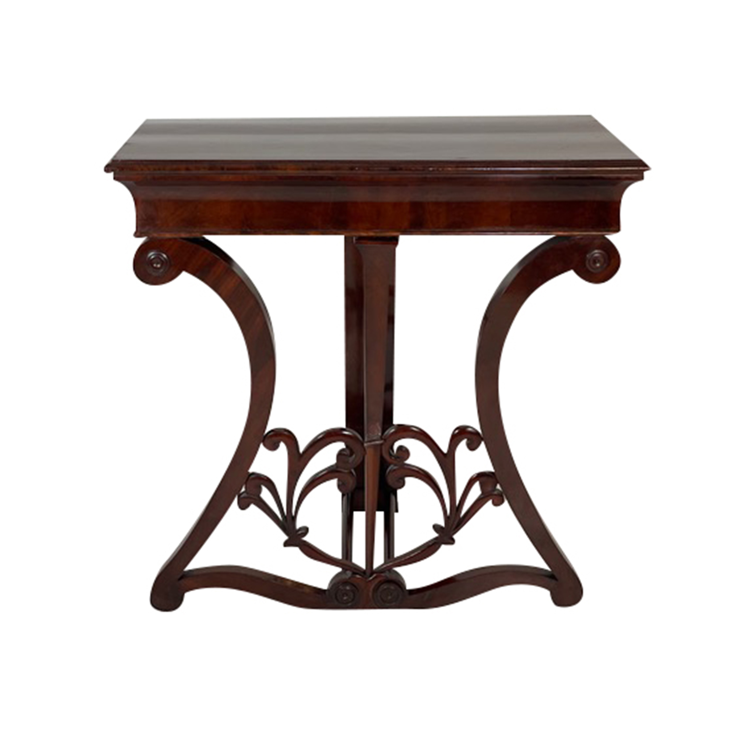 19th Century German Biedermeier Antique Walnut Freestanding Console Table