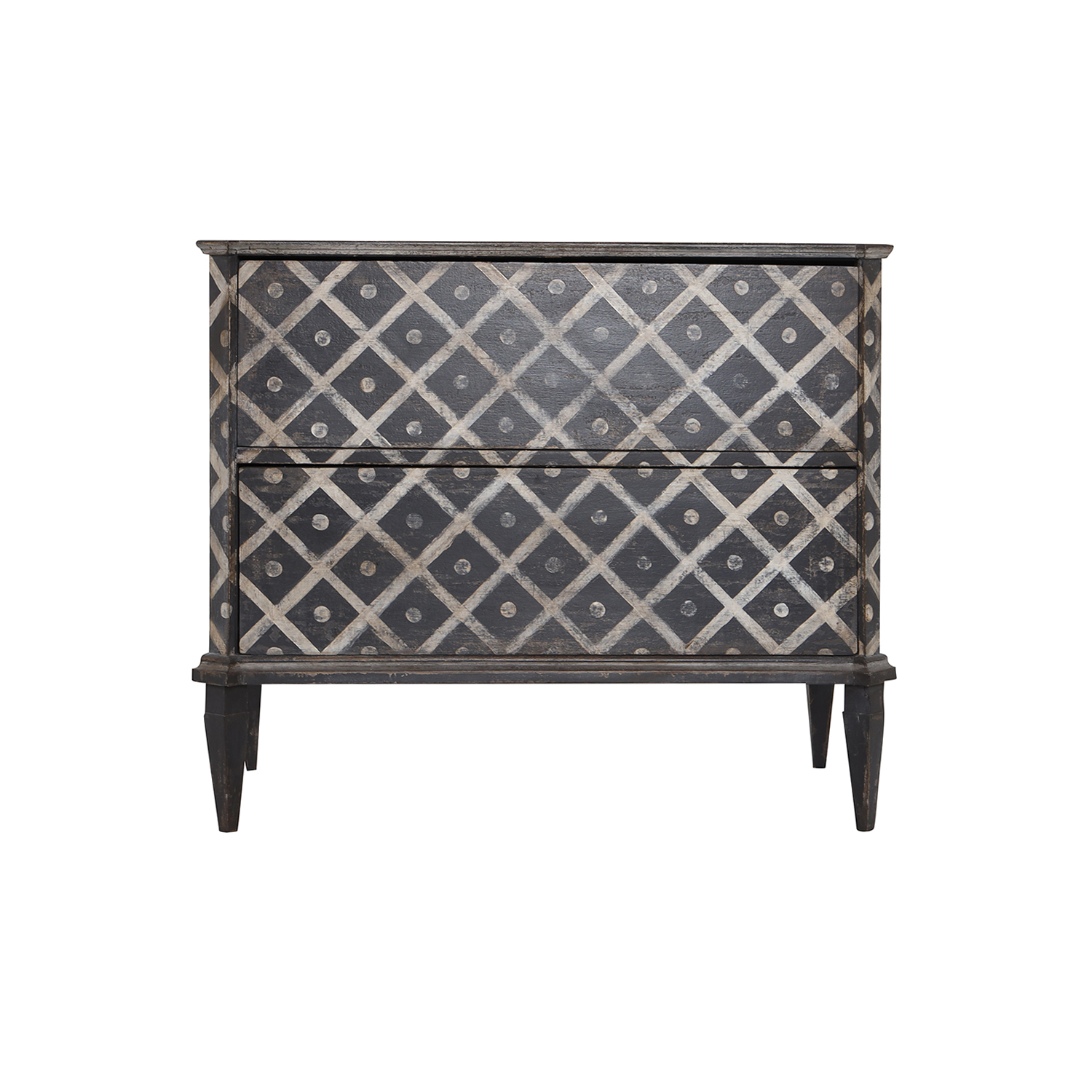 19th Century Black-Grey Italian Arte Povera Pine Chest – Antique Tuscan Cupboard