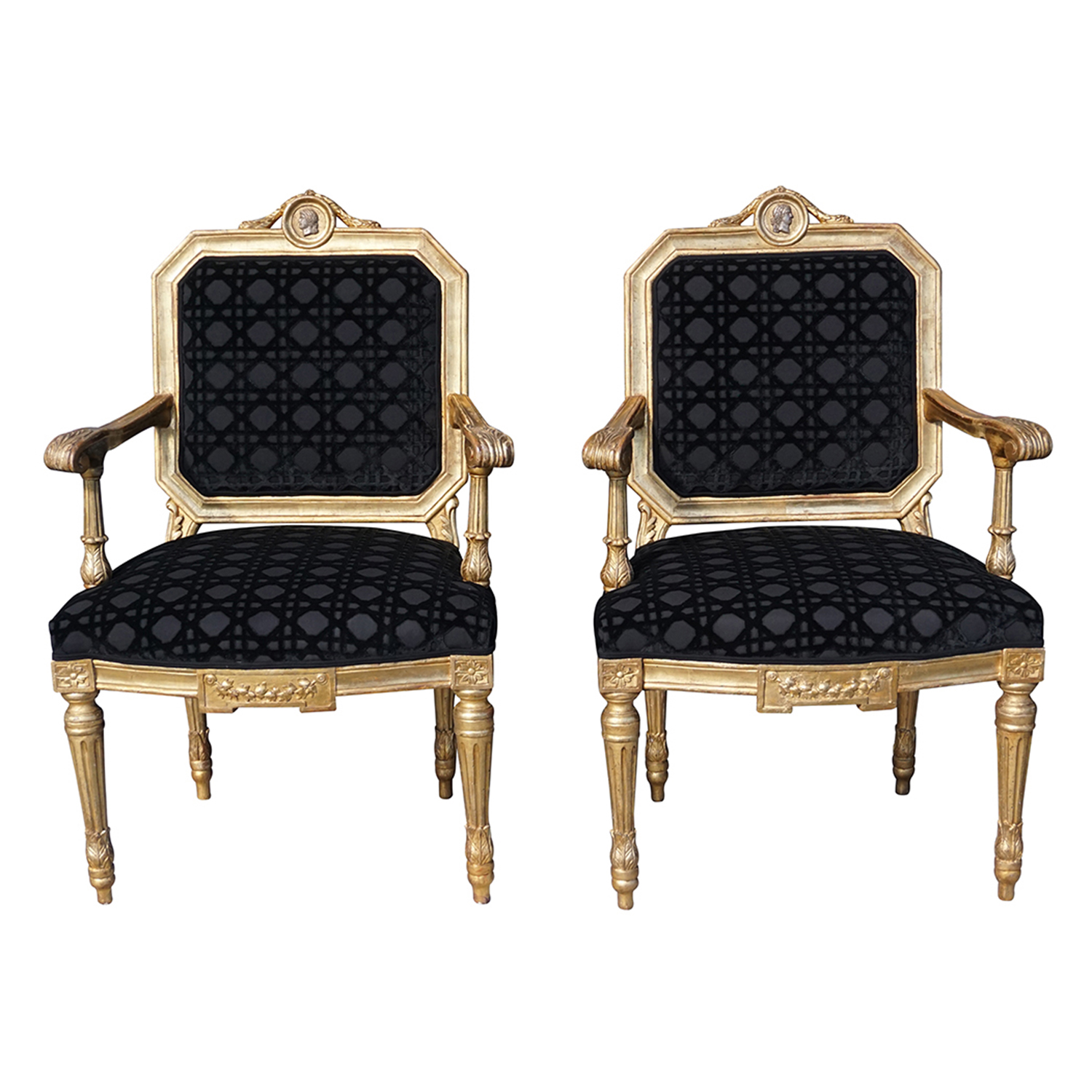 18th Century Italian Pair of Giltwood Armchairs – Antique Fauteuils