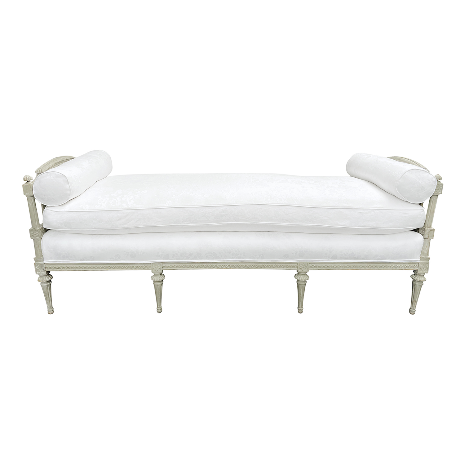 18th – 19th Century White Swedish Gustavian Pinewood Daybed – Antique Sofa Bench