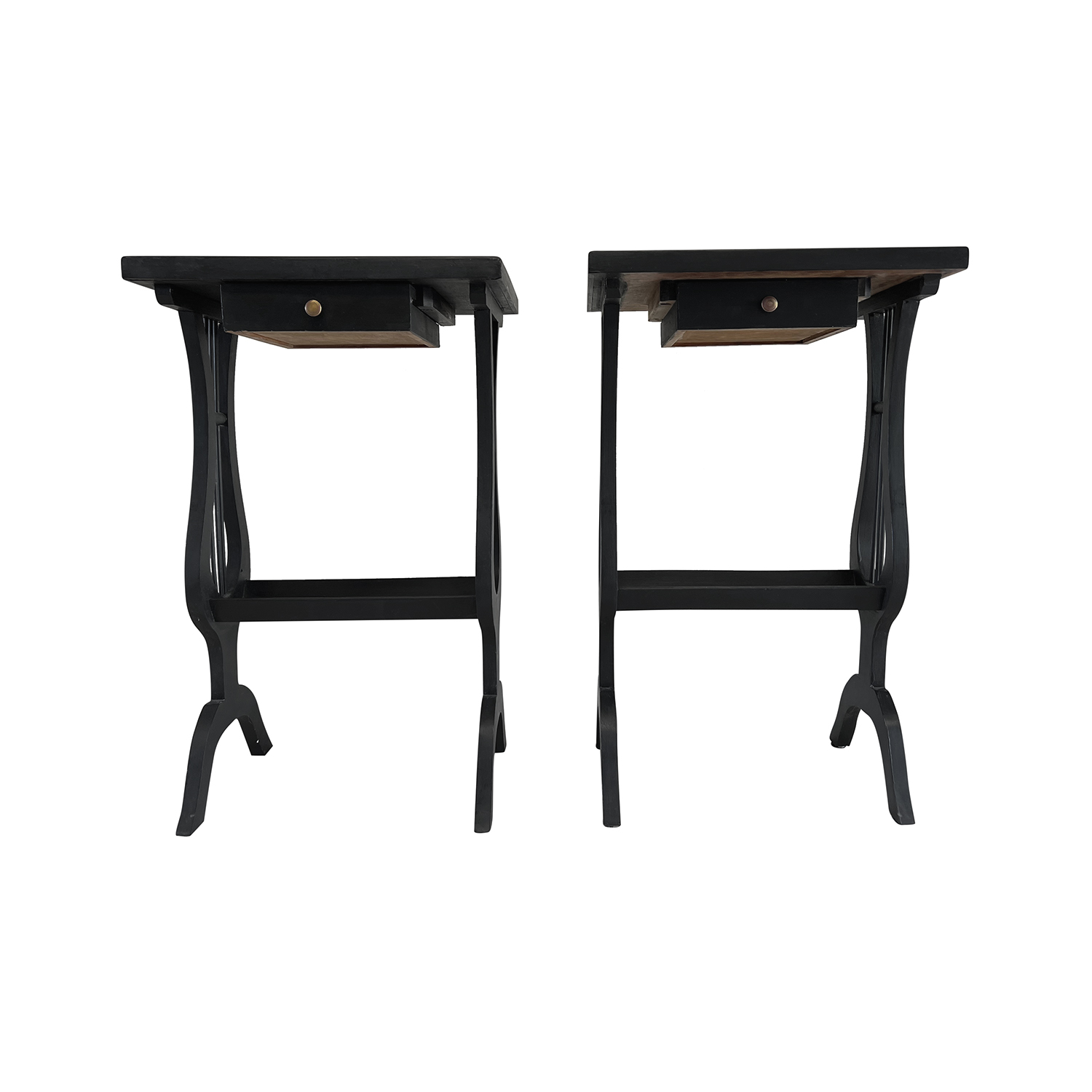 20th Century Pair of French Pinewood Nightstands