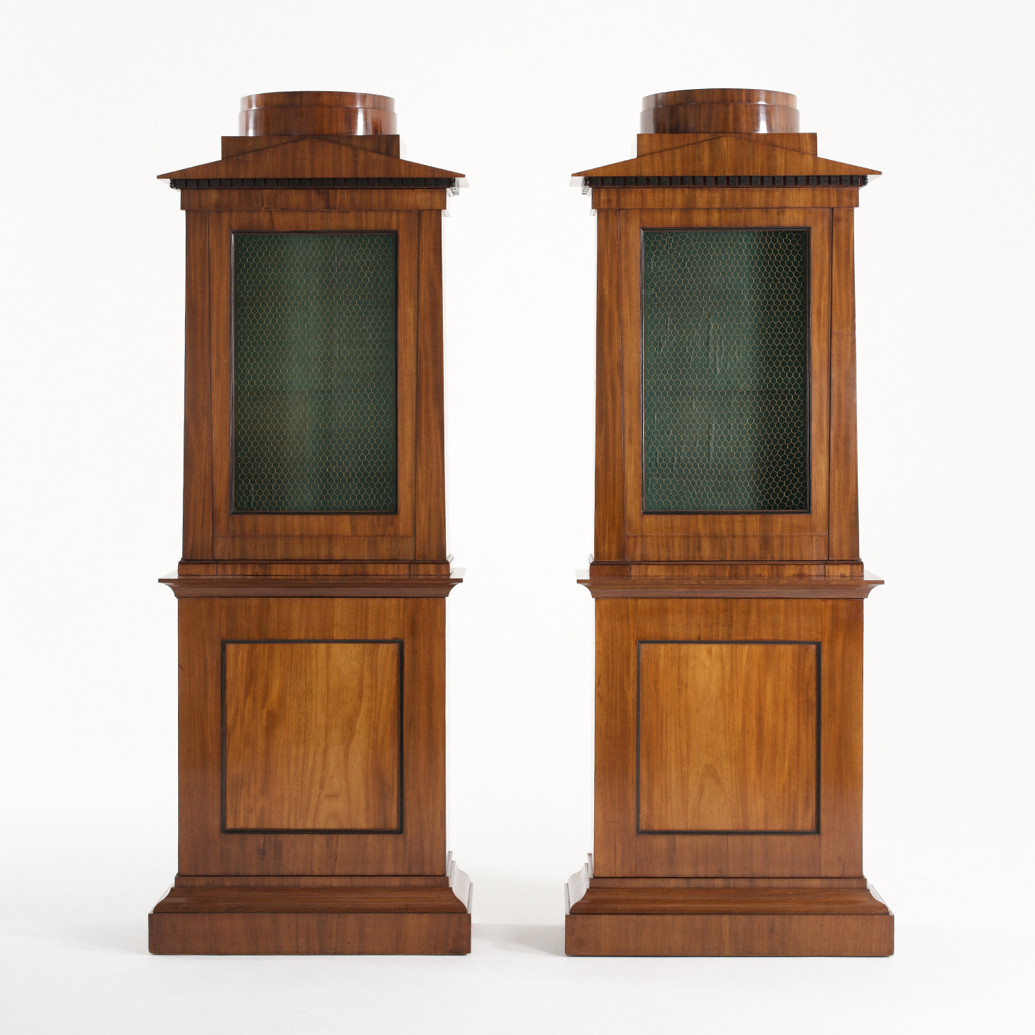 19th Century German Pair of Biedermeier Mahogany Bookcase, Library Cabinets