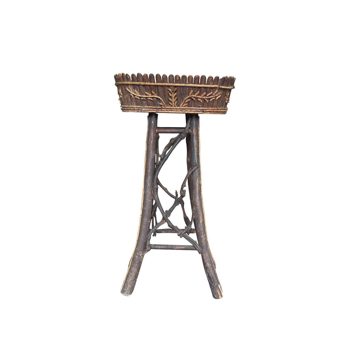 19th Century French Jardiniere Haute Savoie – Antique Wood Flower Basin