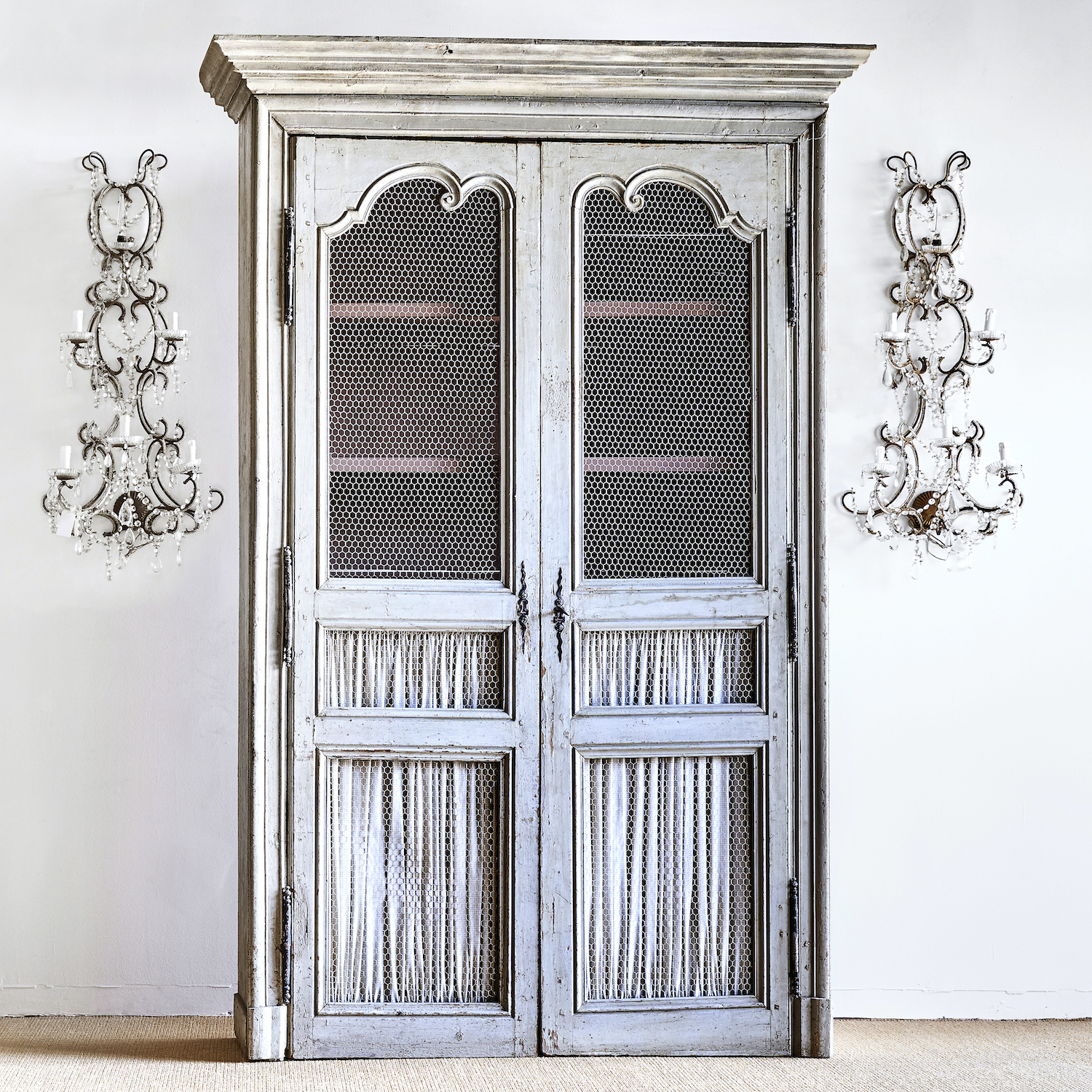 18th Century Louis XV French Painted Pinewood Armoir – Antique Wardrobe