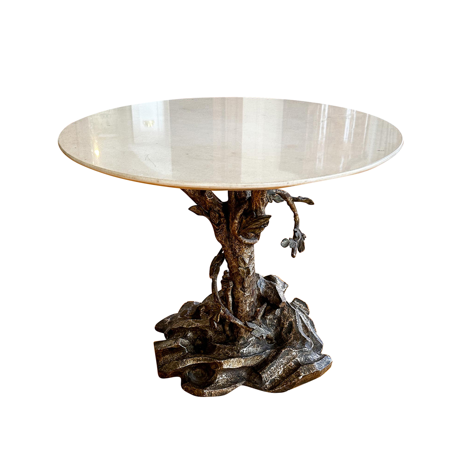 19th Century French Carved Wood Marble Sofa Table