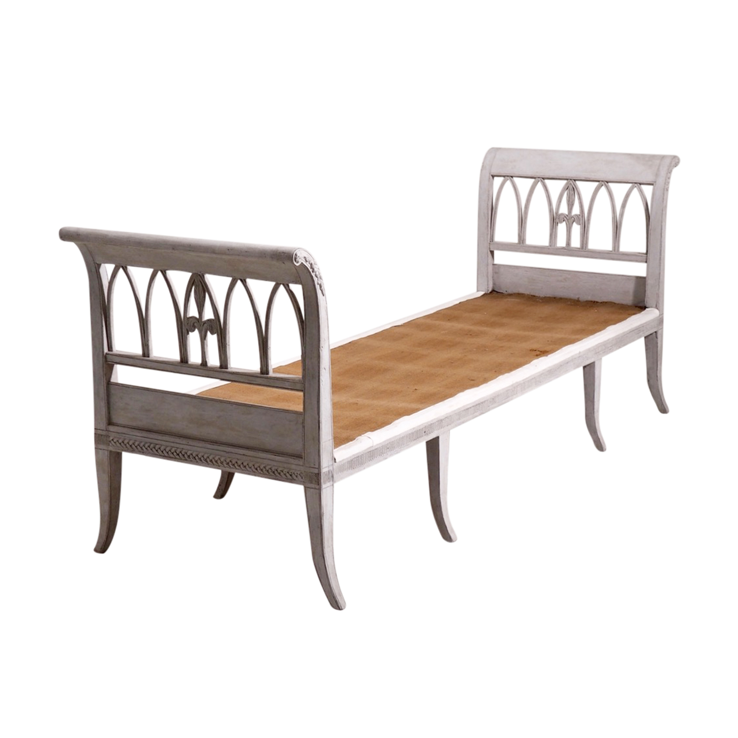 19th Century Swedish Gustavian Pinewood Daybed – Antique Freestanding Sofa Bench