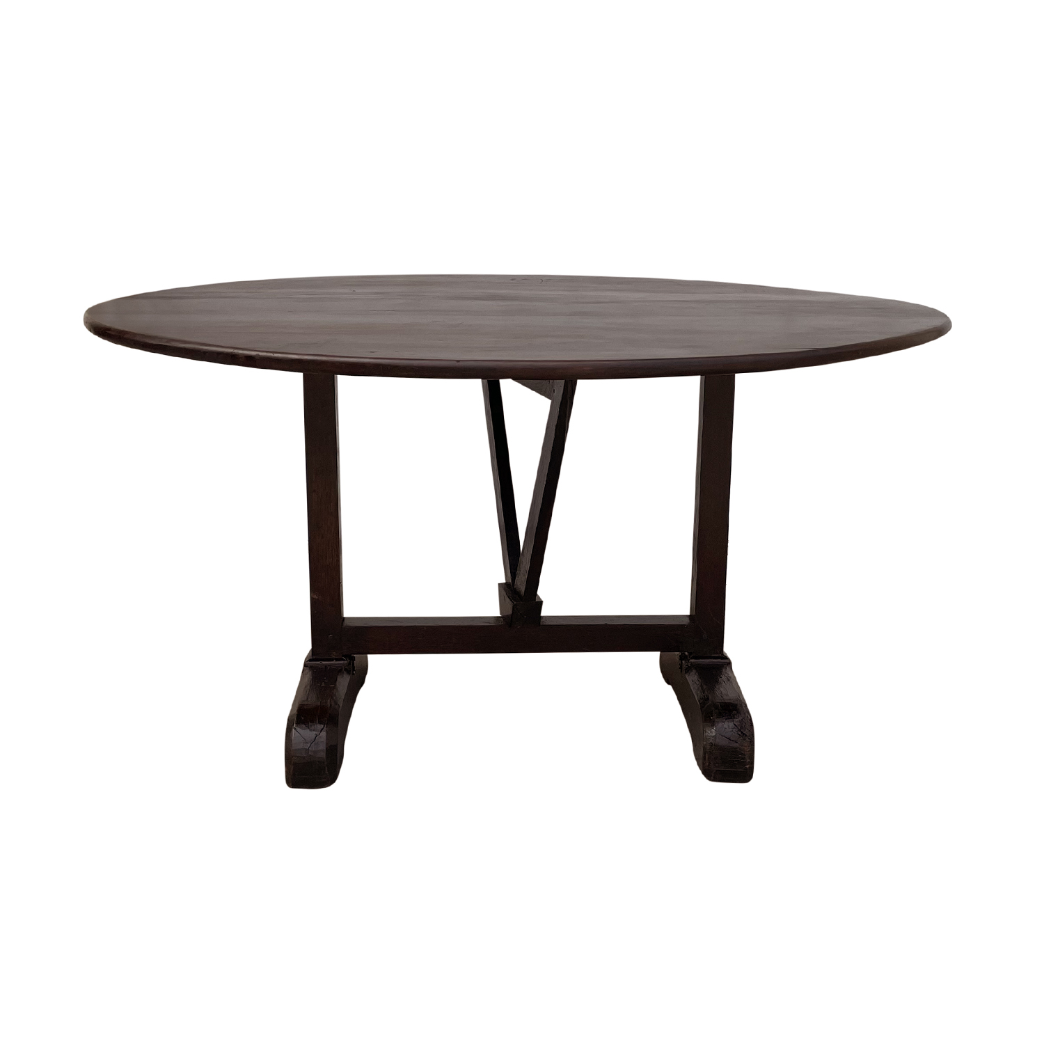 19th Century French Provincial Walnut Wine Folding Table – Antique Center Table