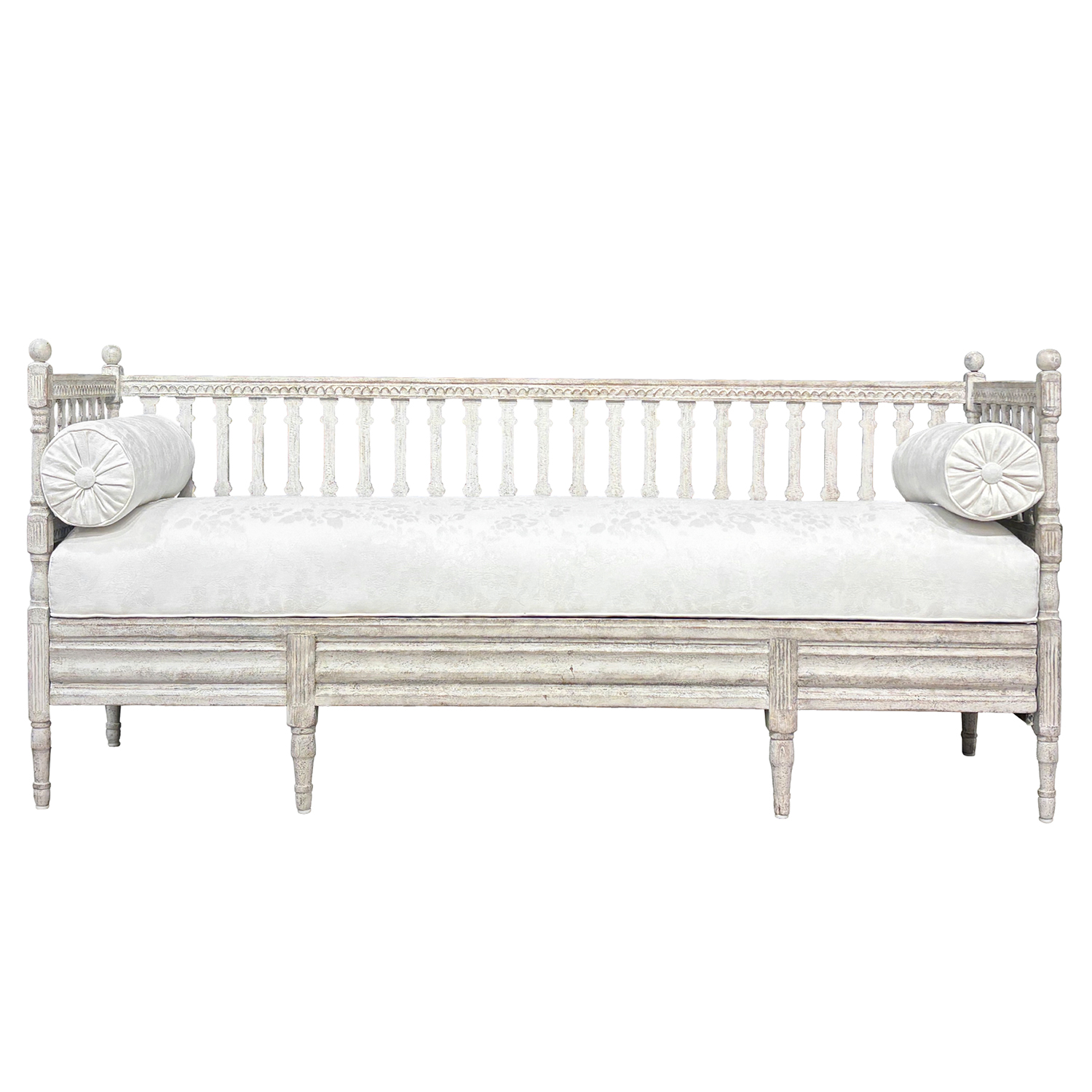 19th Century Swedish Gustavian Pinewood Daybed – Antique Scandinavian Sofa Bench
