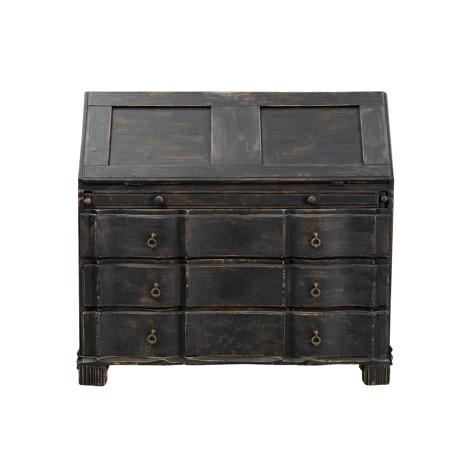 18th Century Black Swedish Gustavian One Part Pine Bureau – Antique Secretary
