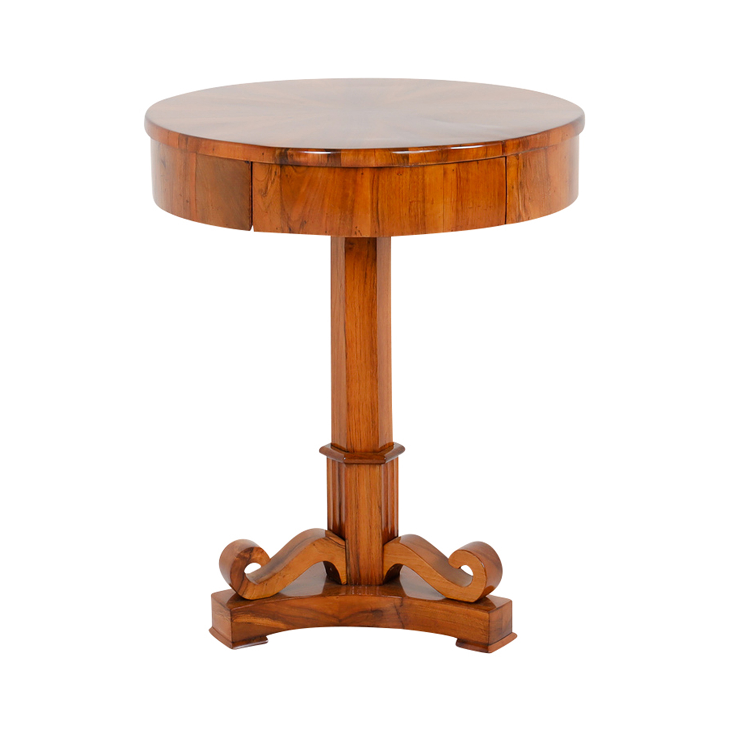 19th Century German Biedermeier Veneered Walnut Side Table – Antique Corner Table