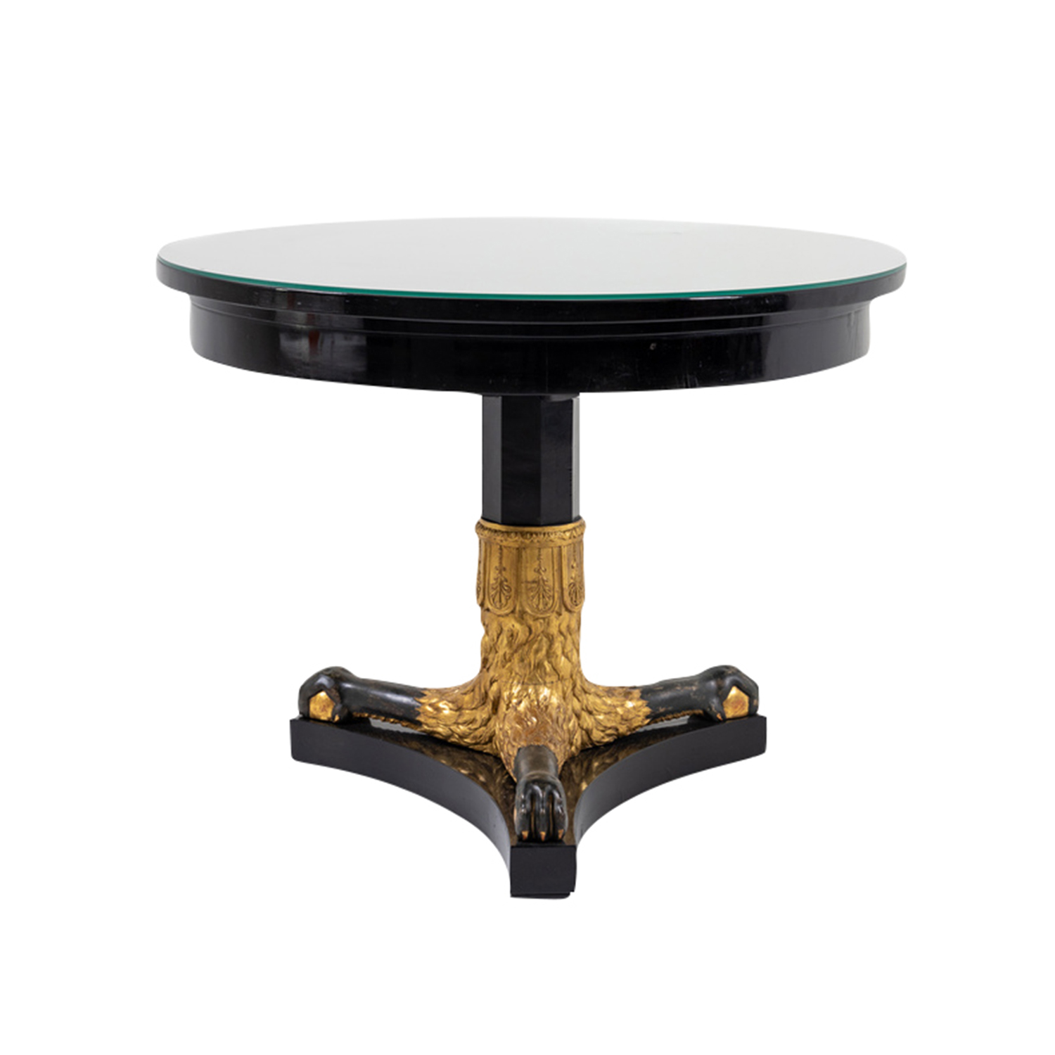 19th Century Black French Empire Ebonized Wood Center Table – Antique Game Table