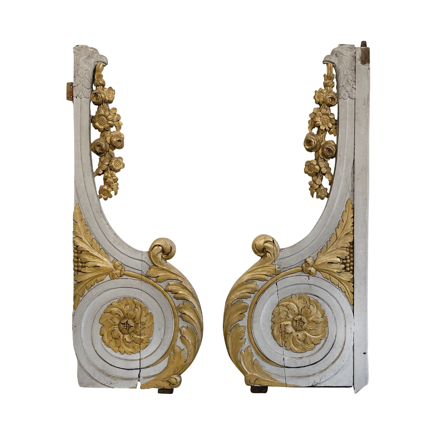 18th Century French Pair of Gilt Baroque Fragments – Antique Wall Panels