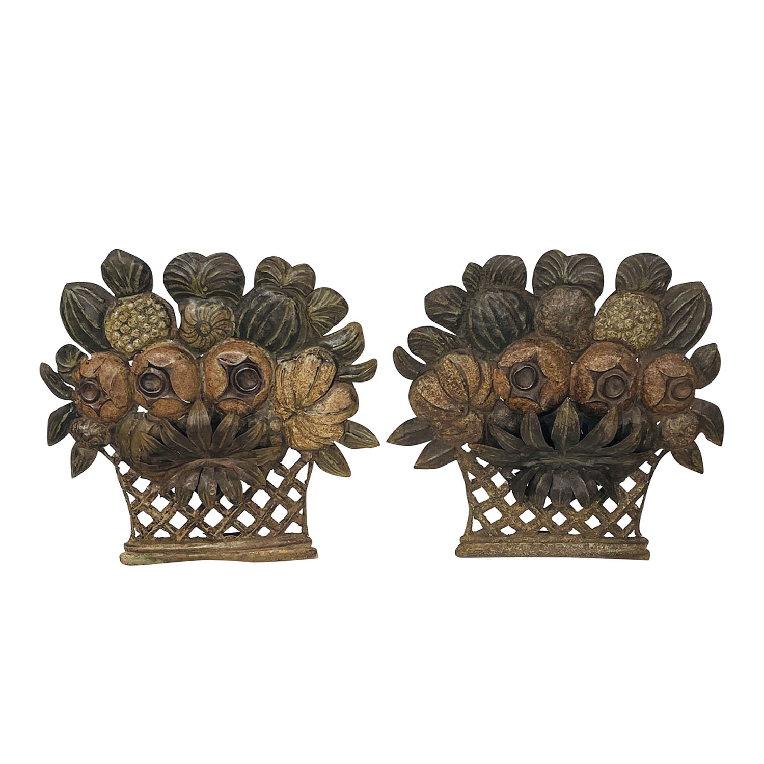 19th Century French Pair of Antique Metal Wall Sconces – Rustic Wall Lights