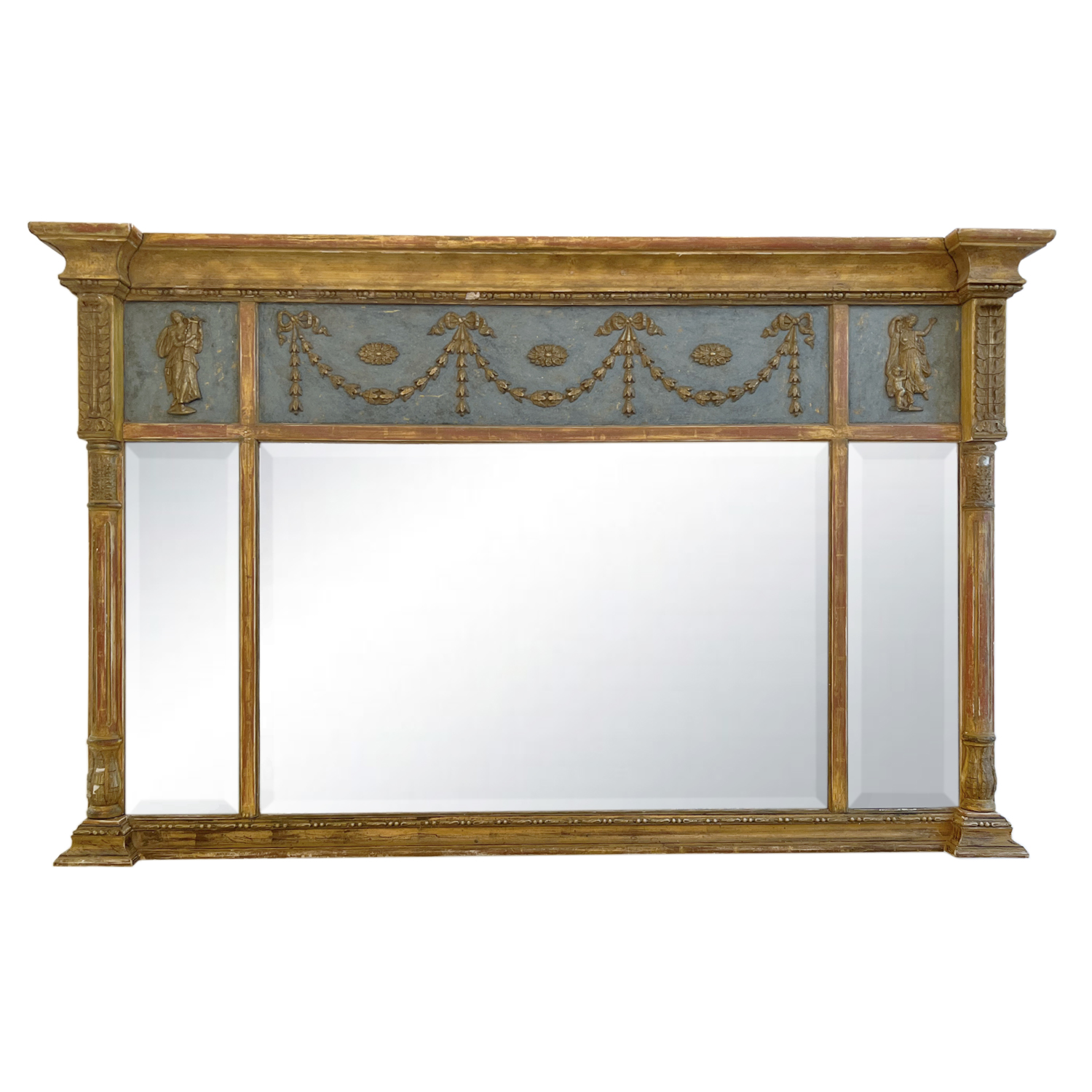 18th – 19th Century Swedish Gustavian Antique Gilded Pine Wall Glass Mirror