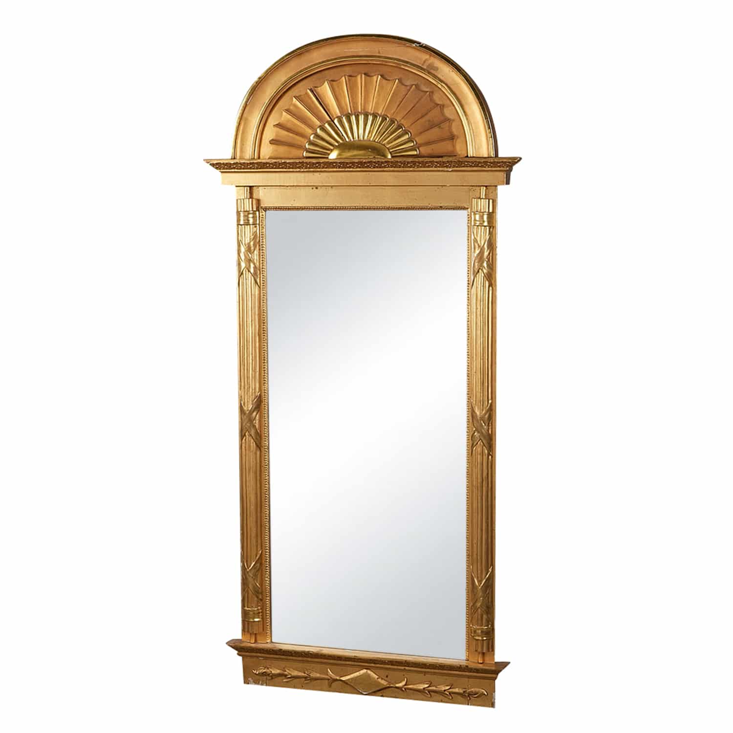 19th Century Swedish Gustavian Gilded Pine Wall Glass Mirror – Scandinavian Decor