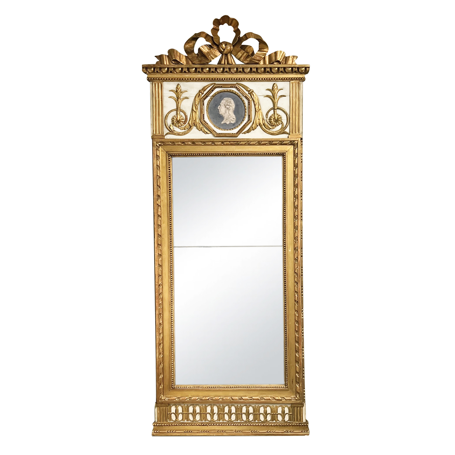 18th – 19th Century Swedish Gustavian Antique Gilded Pinewood Wall Glass Mirror