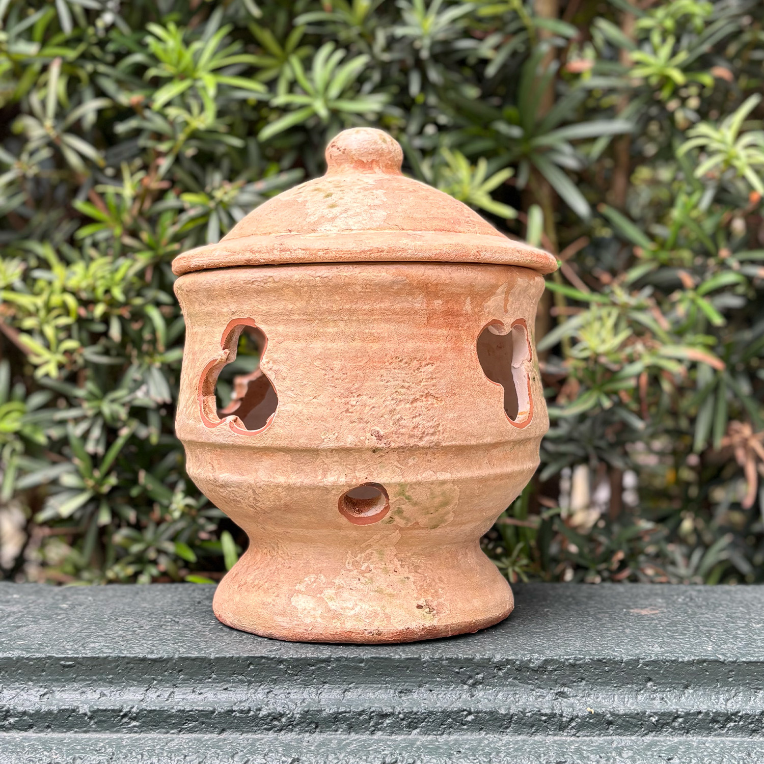 Small French Table Lanterne in Hand Thrown Natural Terra Cotta