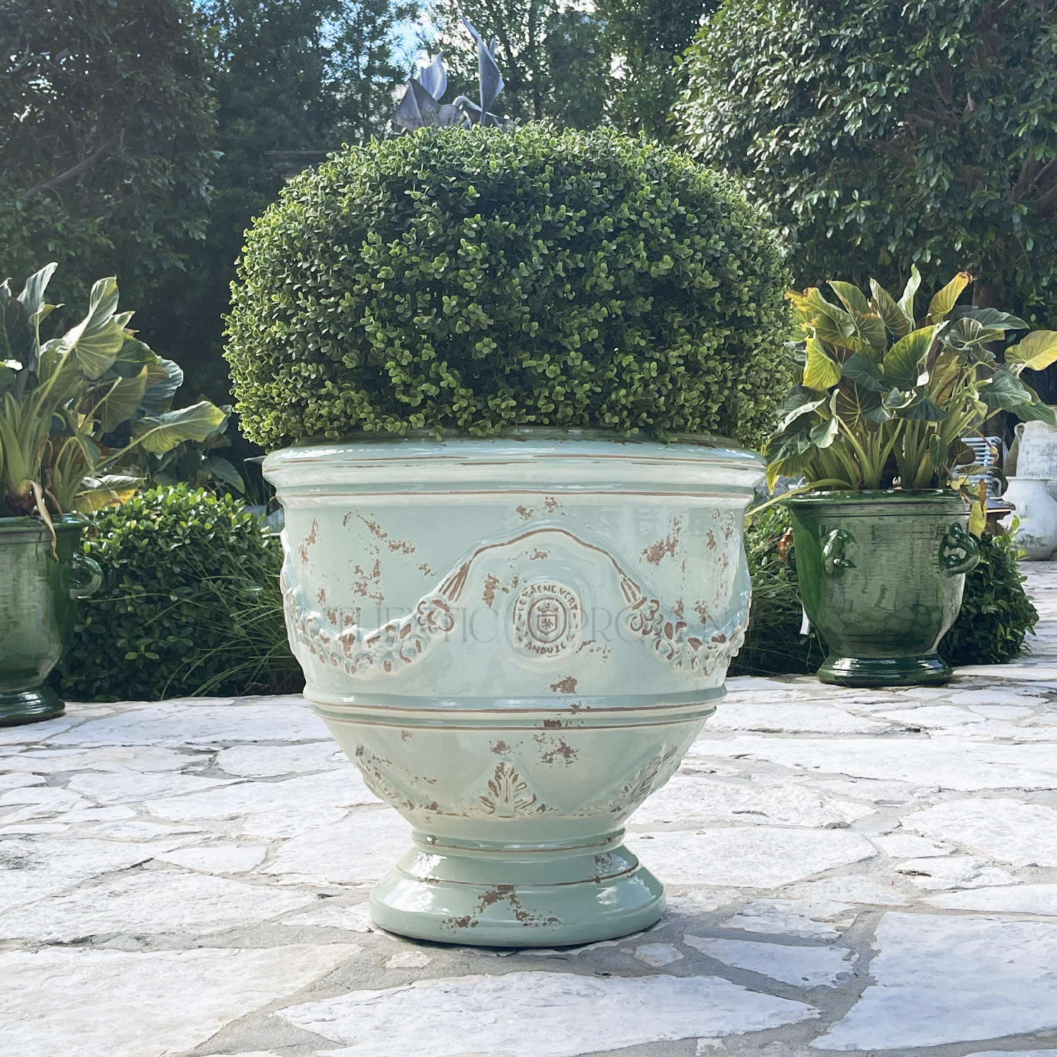 Large Cup Bowl Garden Planter in Celadon