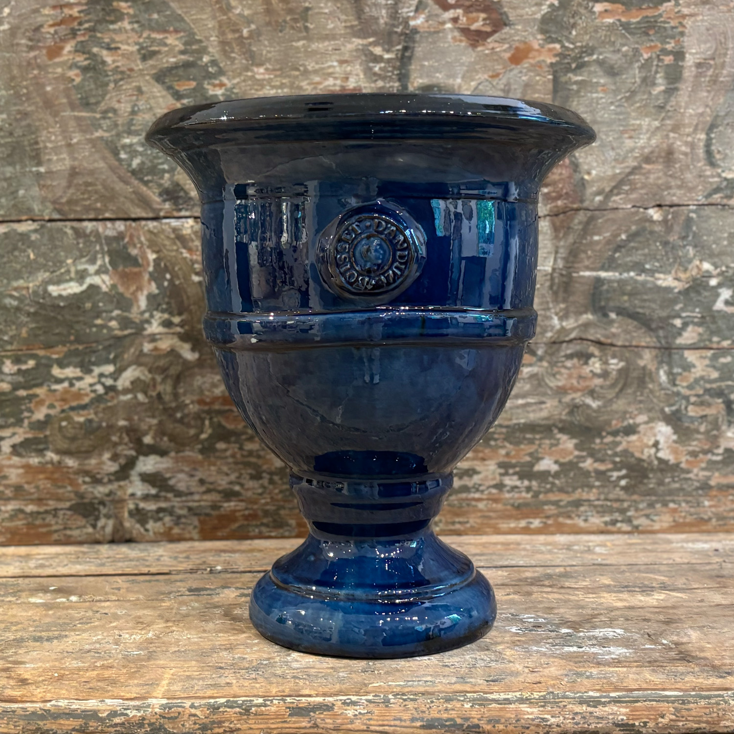 Garden Urn from Anduze in Terracotta in Dark Blue de Provence