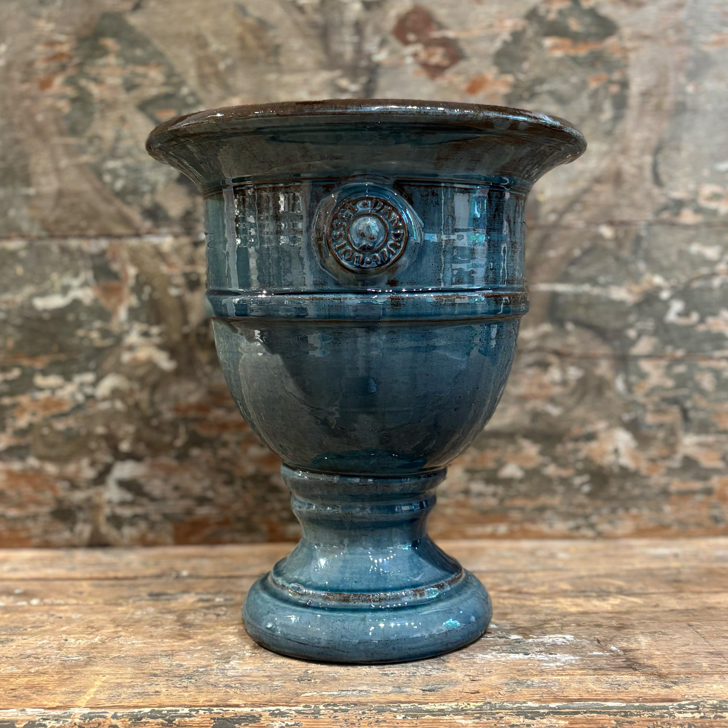 Garden Urn from Anduze in Terracotta in Bleu de Provence