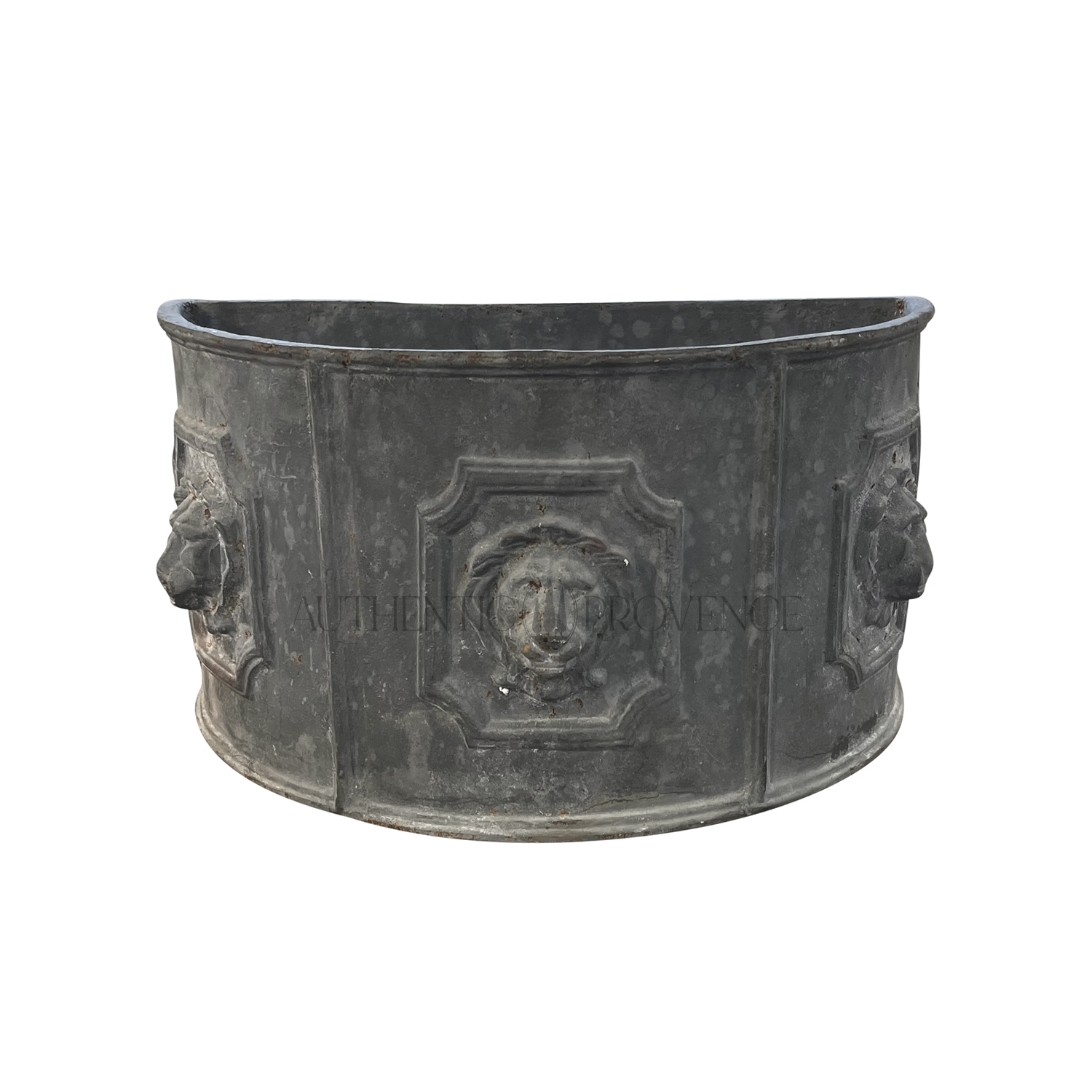 Vintage Half Round English Cast Iron Planter