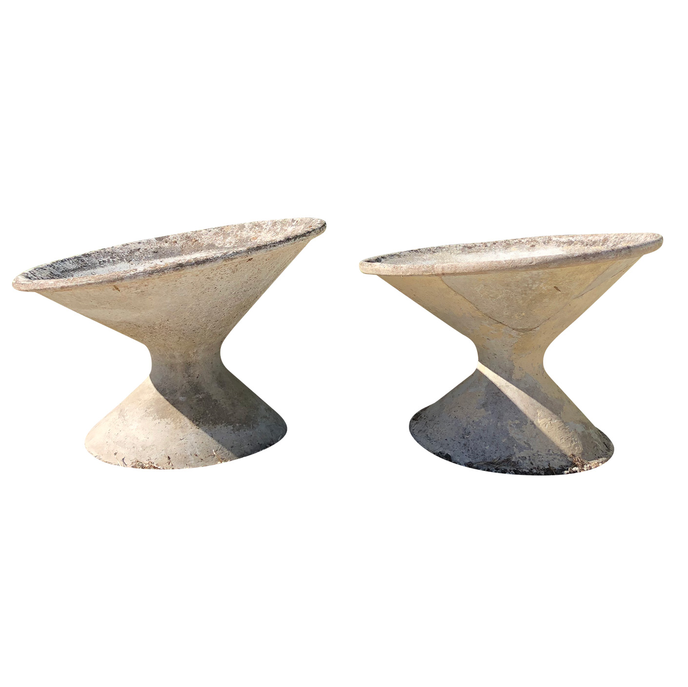 20th Century Swiss Pair of Tilted Raised Garden Cement Planters by Willy Guhl