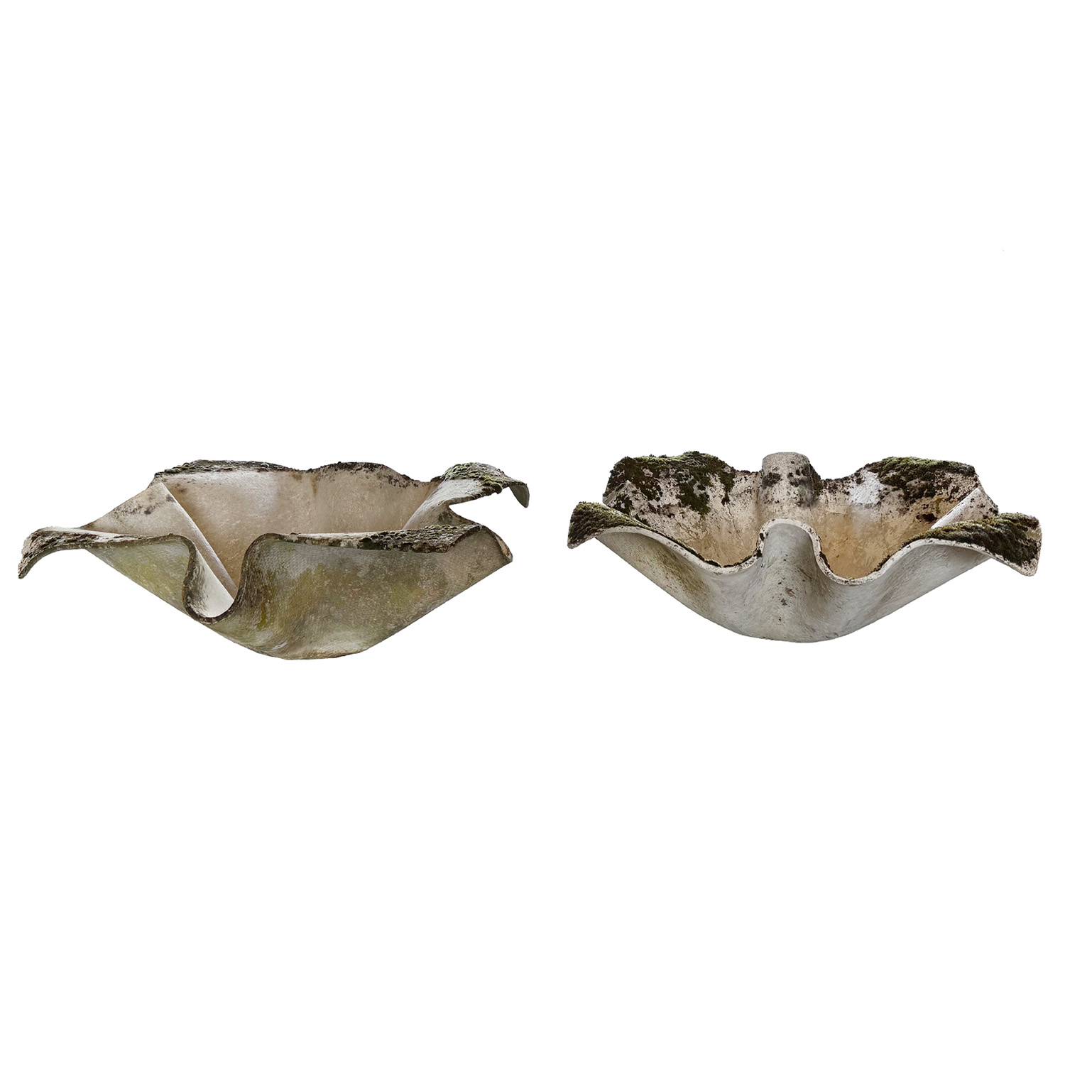 20th Century Swiss Pair of Modern Cement Hankerchief Planters by Willy Guhl