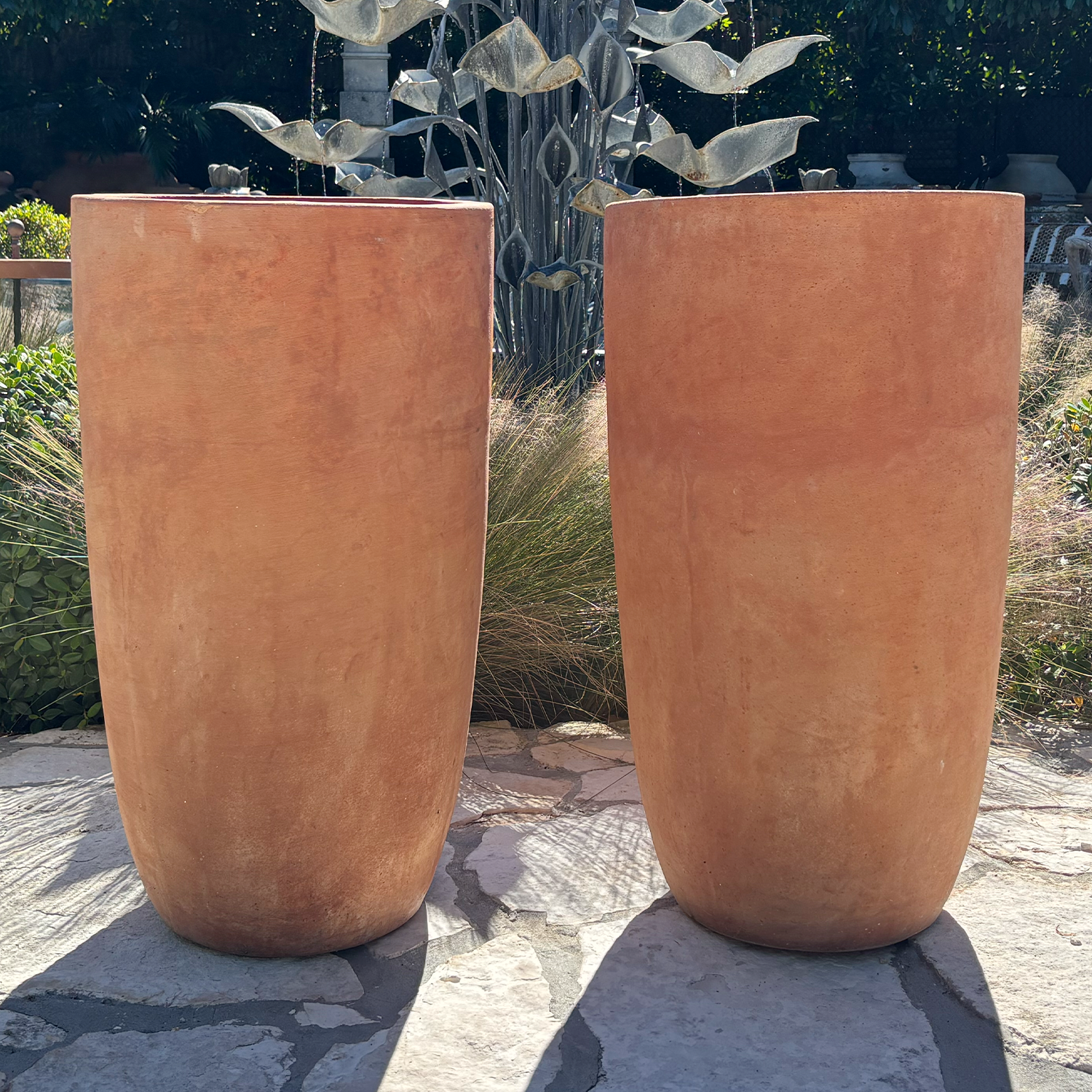 Pair of Tall Conical Italian Terra Cotta Planters