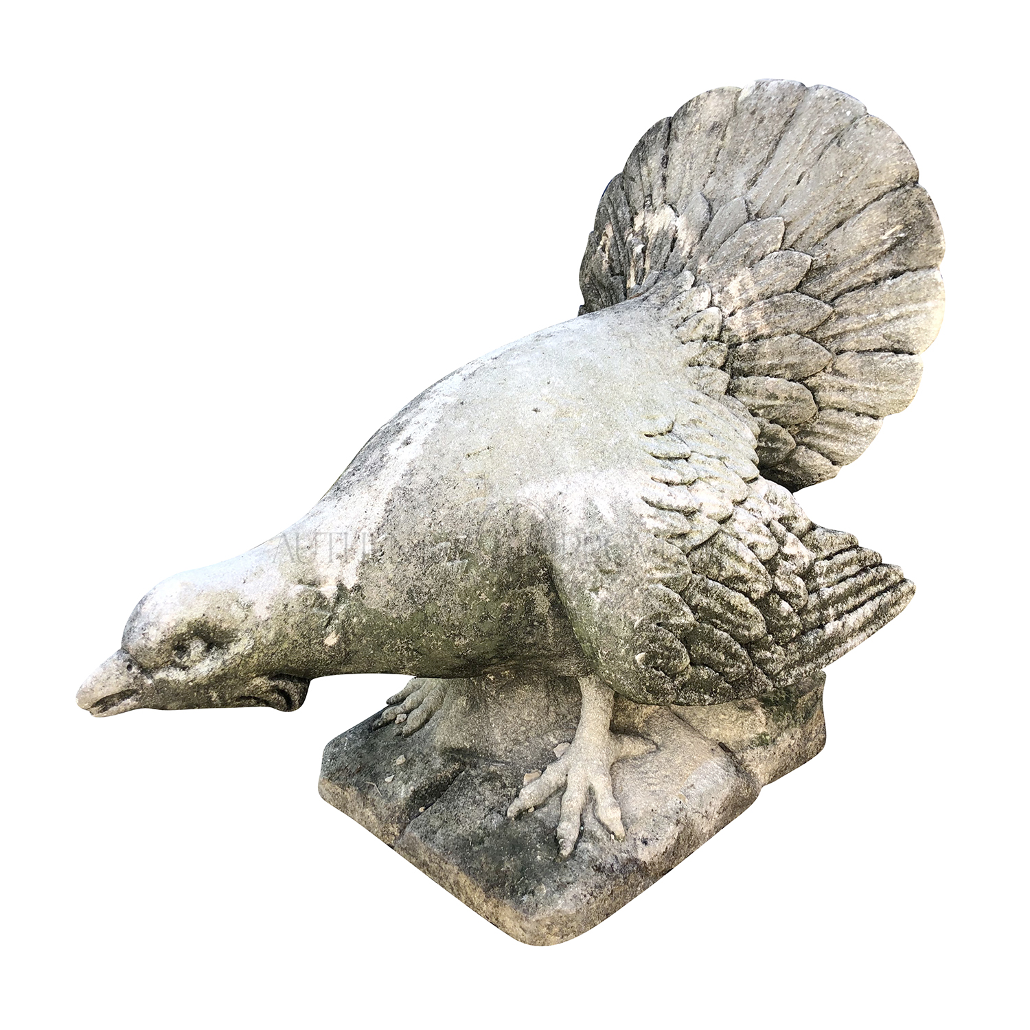 Vintage Limestone Sculpture of a Harrier in Prey, Italy