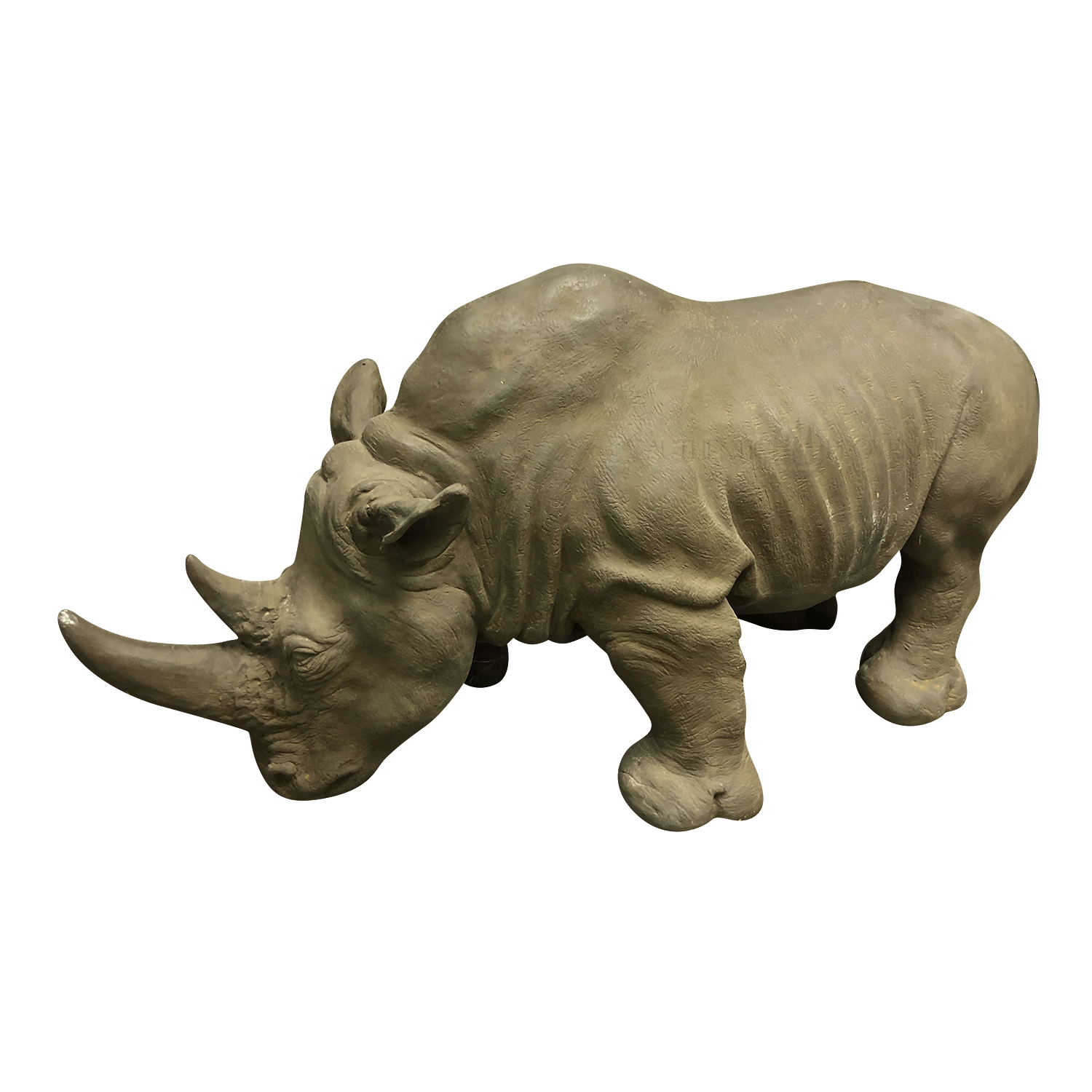 Vintage French Rhino Sculpture