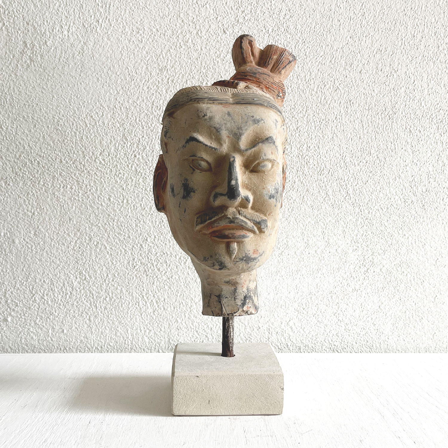 Etruscan Warrior Head Sculpture in Terracotta, 1920s Italy