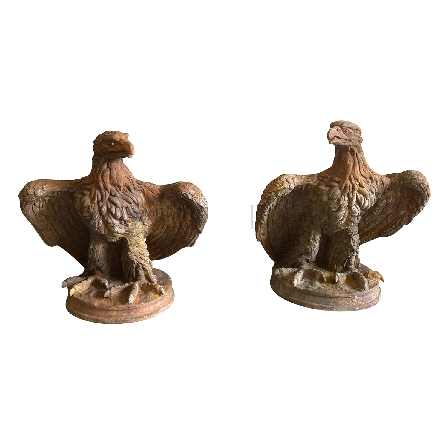 Pair of Italian Terracotta Eagles 19th / 20th Century