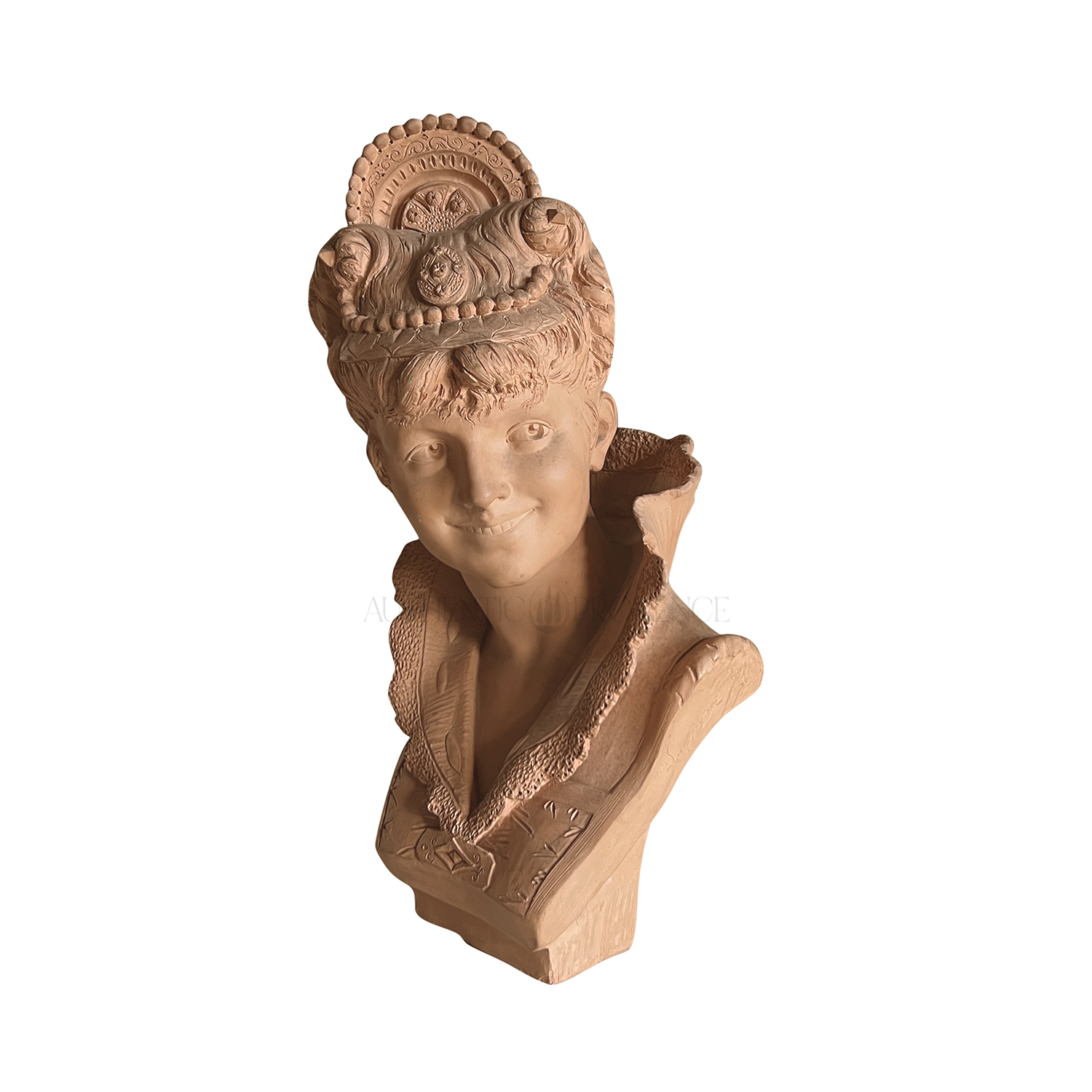 20th Century French Vintage Belle Epoque Style Terra Cotta Bust of a Lady
