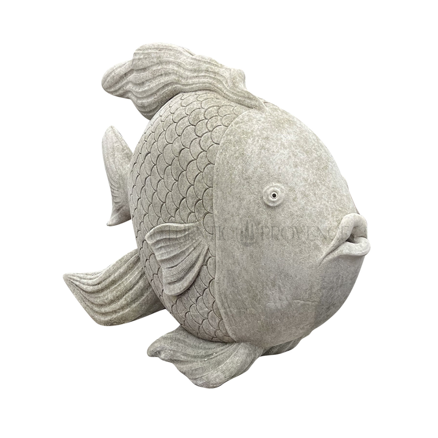 Vintage Fish Sculpture in Carved Limestone