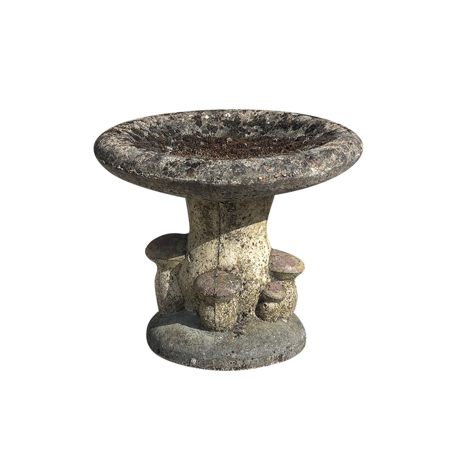 French Garden Stool in Faux Bois Concrete