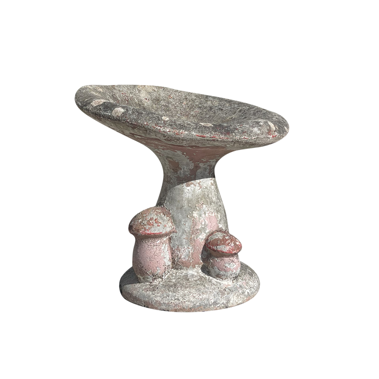 French Faux Bois Garden Stool in Cement