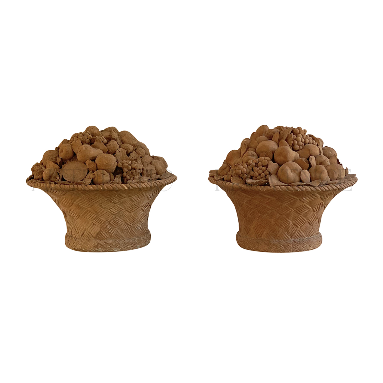 Pair of 19th Century Tuscan Finial Baskets