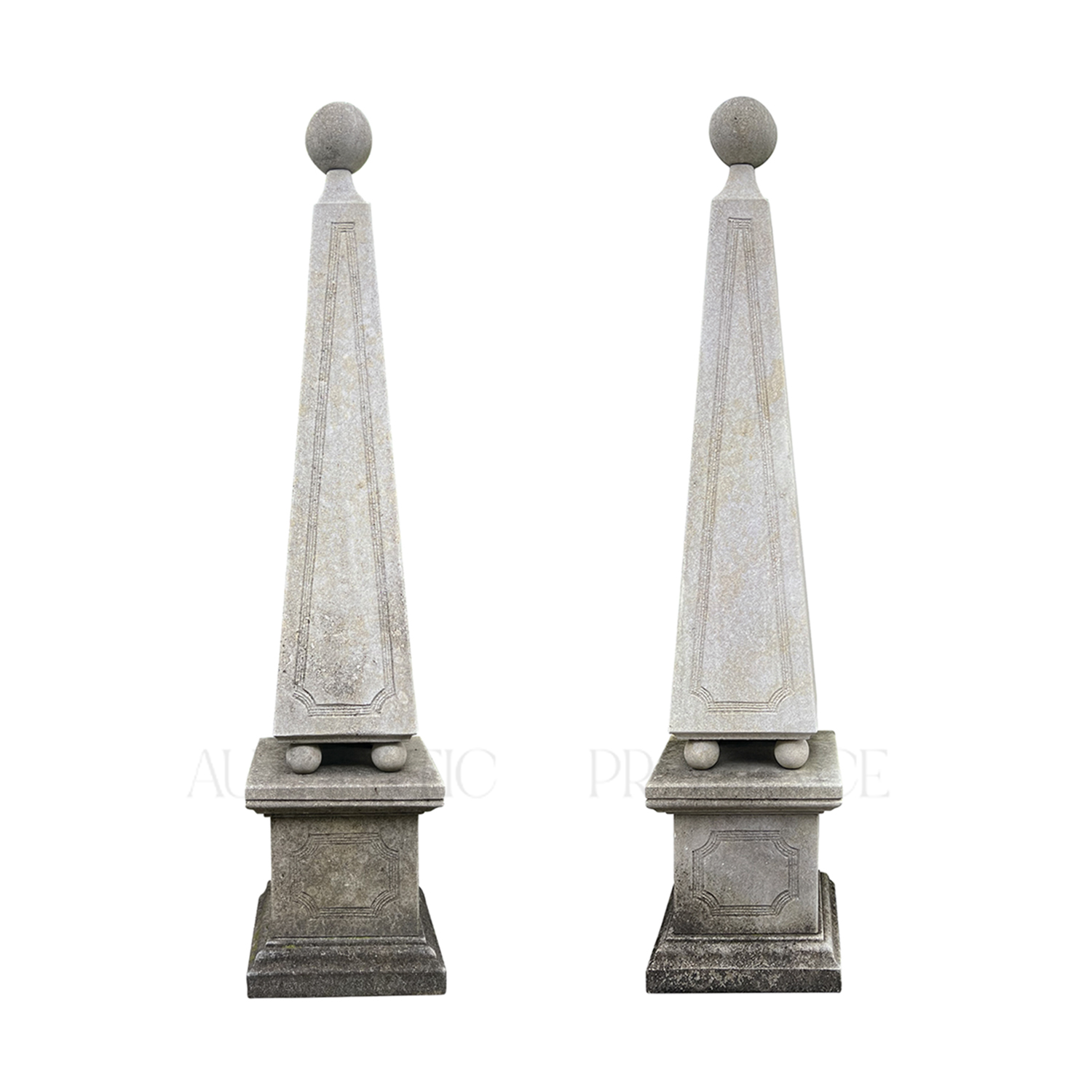 Pair of Vintage French Garden Obelisks